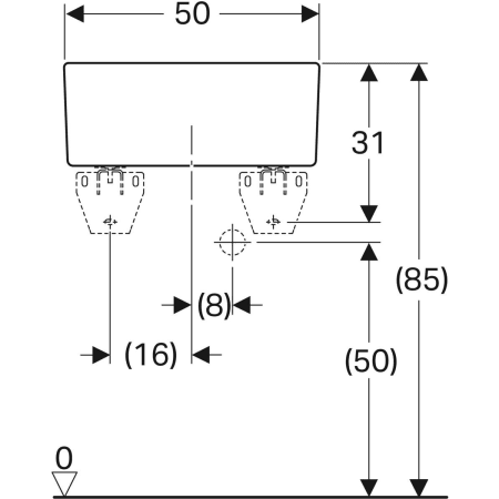 Mehrzweckbecken „Publica“, mit Überlauf 50 cm in weiß alpin Mehrzweckbecken „Publica“, mit Überlauf 50 cm in weiß alpin