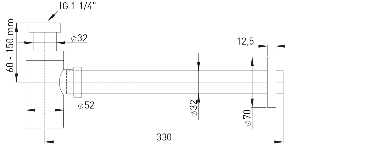 Design-Geruchverschluss 1 1/4″ x 32 mm Messing verchromt mit Reinigungsmutter Design-Geruchverschluss 1 1/4″ x 32 mm Messing verchromt mit Reinigungsmutter
