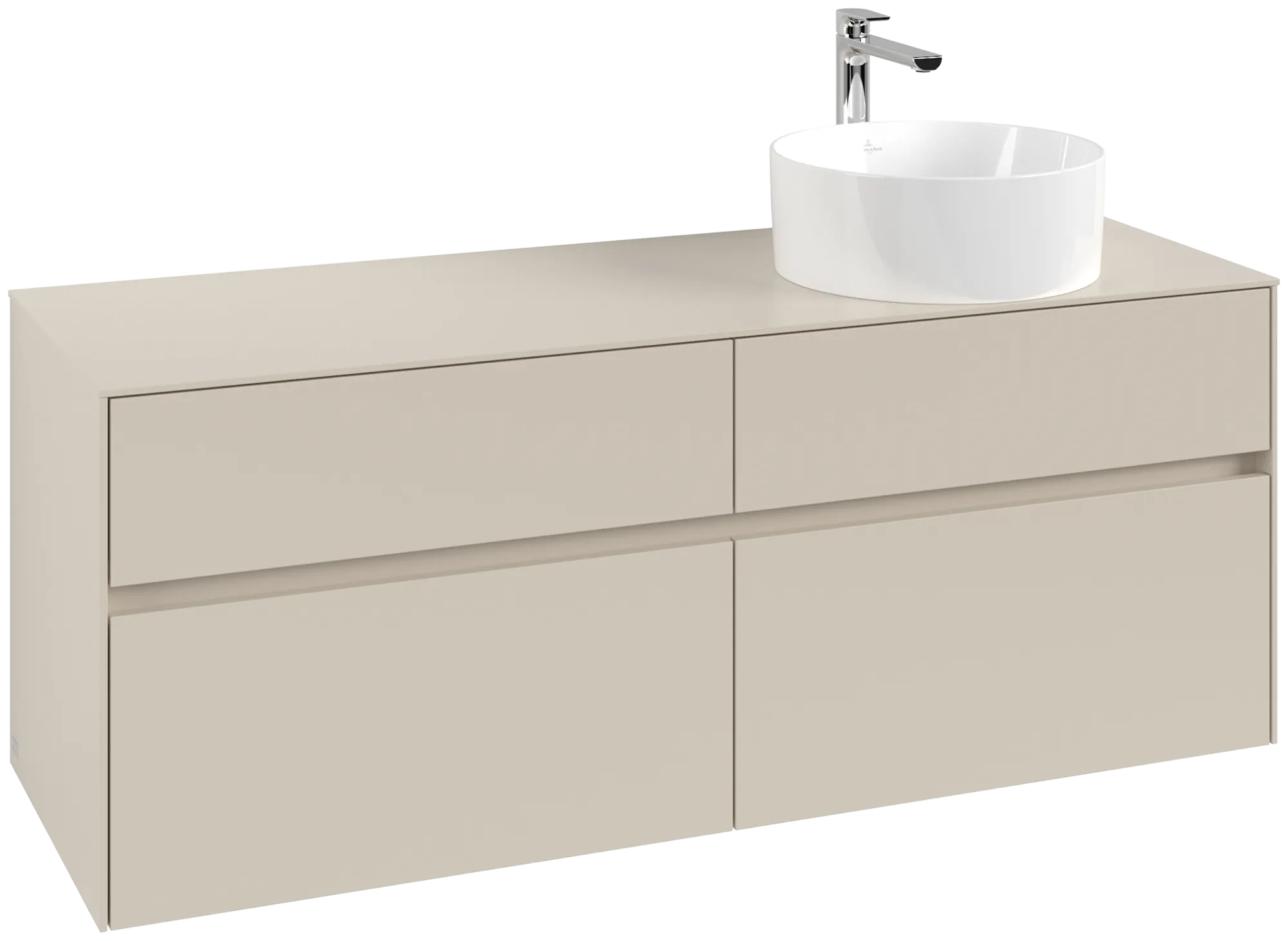Villeroy & Boch Collaro Waschbeckenunterschrank C04700, 1400x548x500mm, Cashmere Grey
