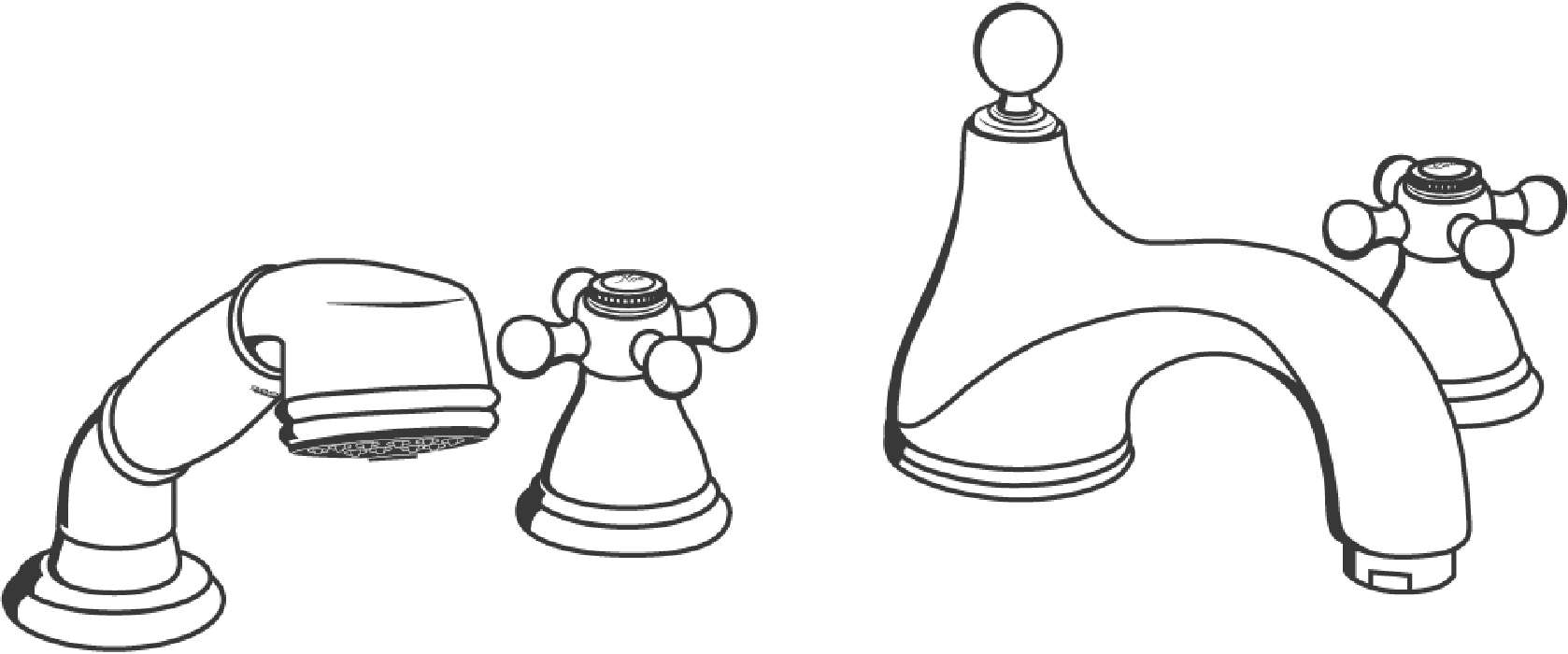 4-Loch-Wannenkombination Sinfonia 25032, eigensicher, chrom