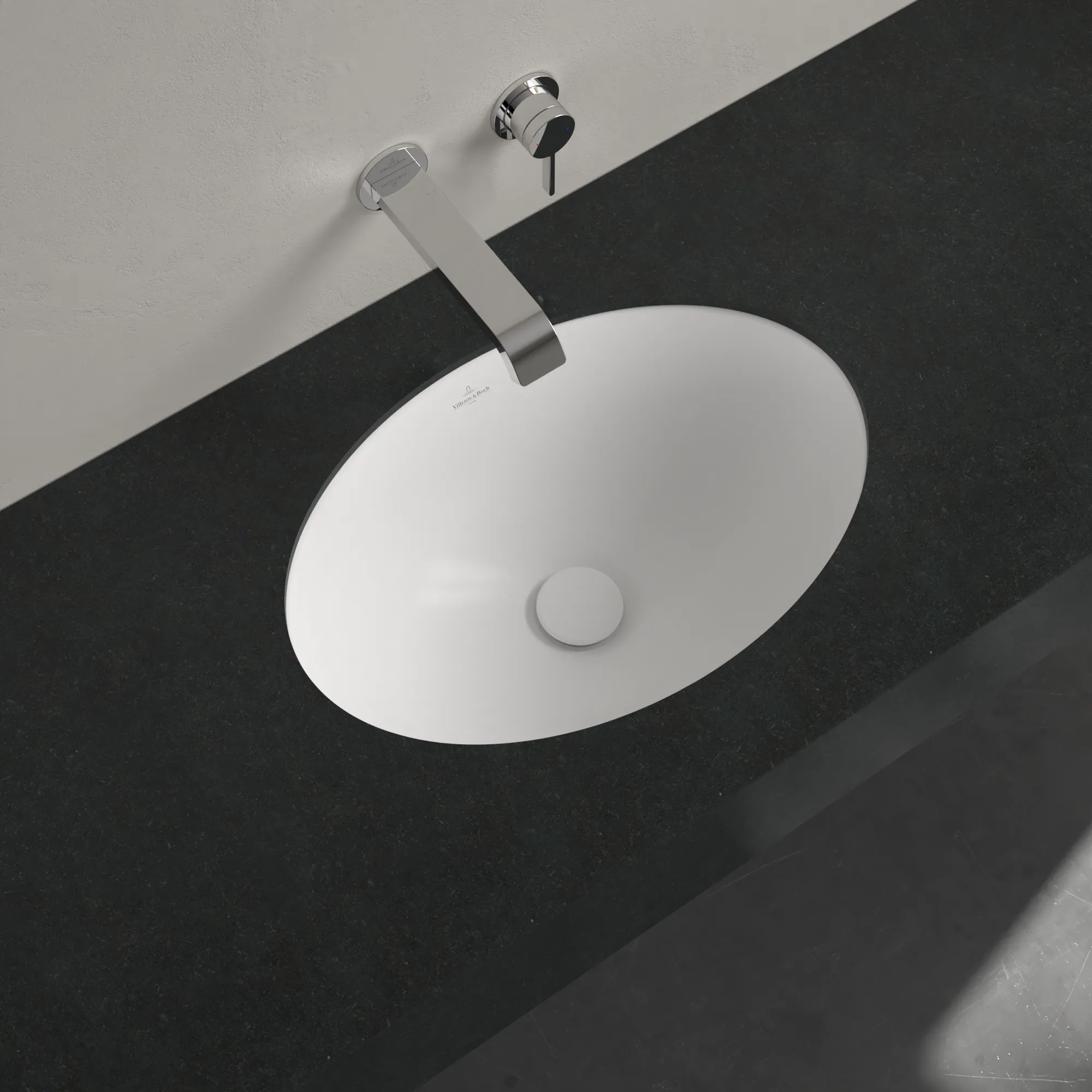 Villeroy & Boch Unterbauwaschbecken Loop & Friends, oval, Stone White CeramicPlus, 485 x 325 x 215 mm, TitanCeram, matt, ohne Überlauf