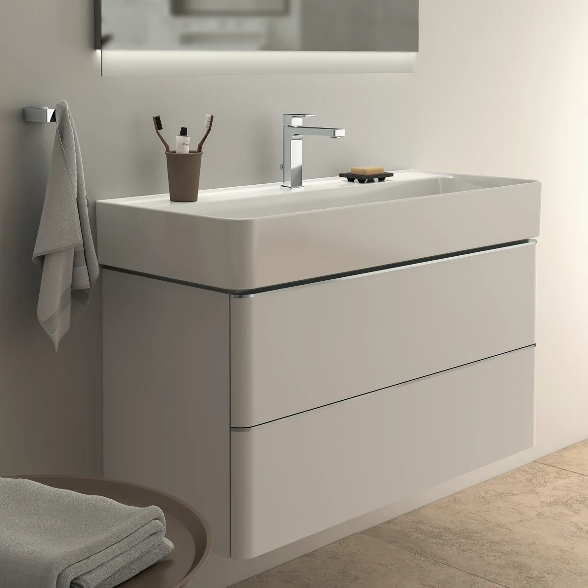 Waschbecken „StradaII“ 100 × 43 × 17 cm, Hahnlochposition mittig Waschbecken „StradaII“ 100 × 43 × 17 cm, Hahnlochposition mittig