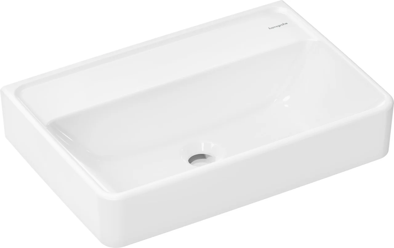 Hansgrohe Waschtisch Compact Xanuia Q, 550x370 mm, weiß, glänzend, wandhängend, ohne Hahnloch und Überlauf