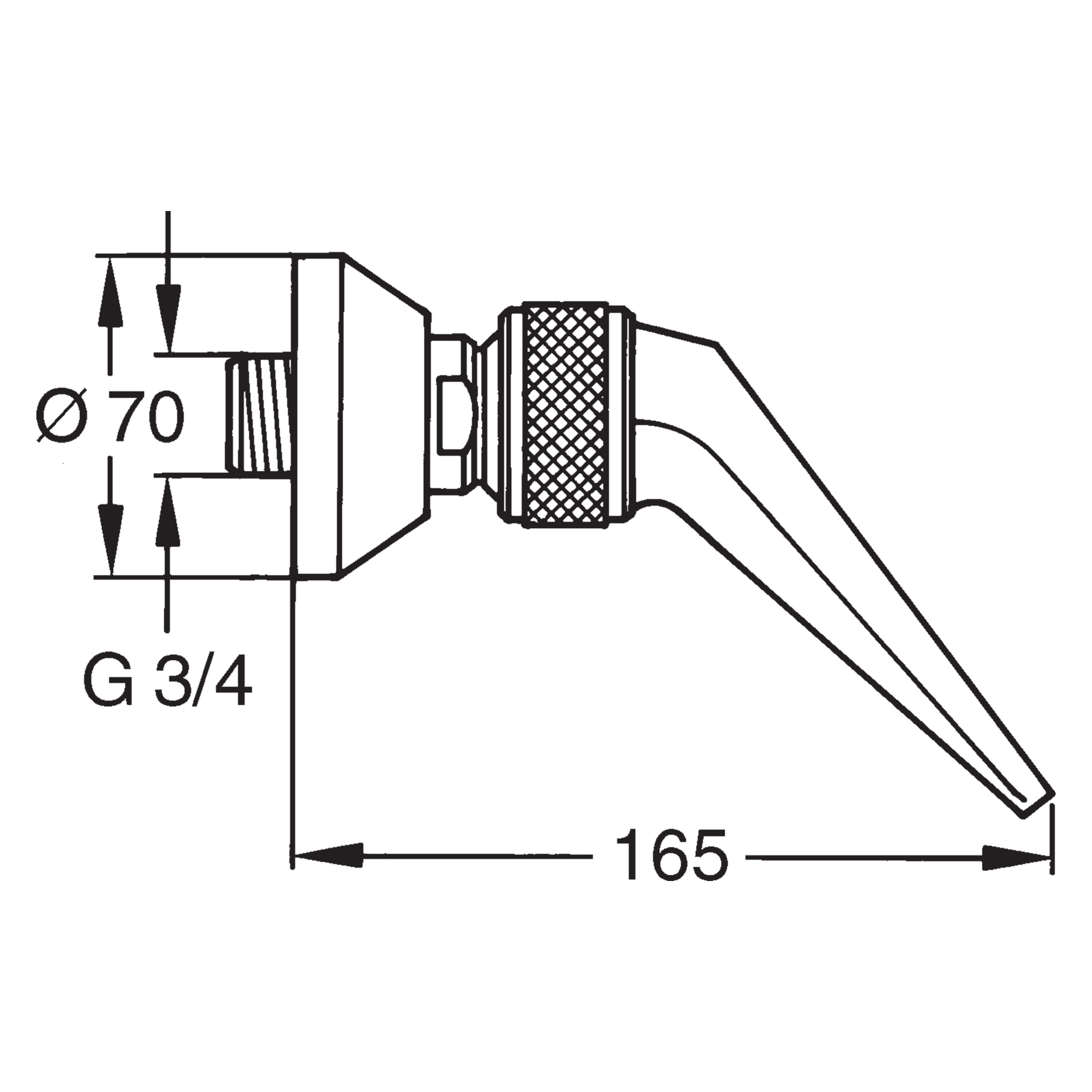 HA Kopfbrause HANSAJET 0439 1-strahlig G3/4 Ausladung 165 mm DN20 Chrom