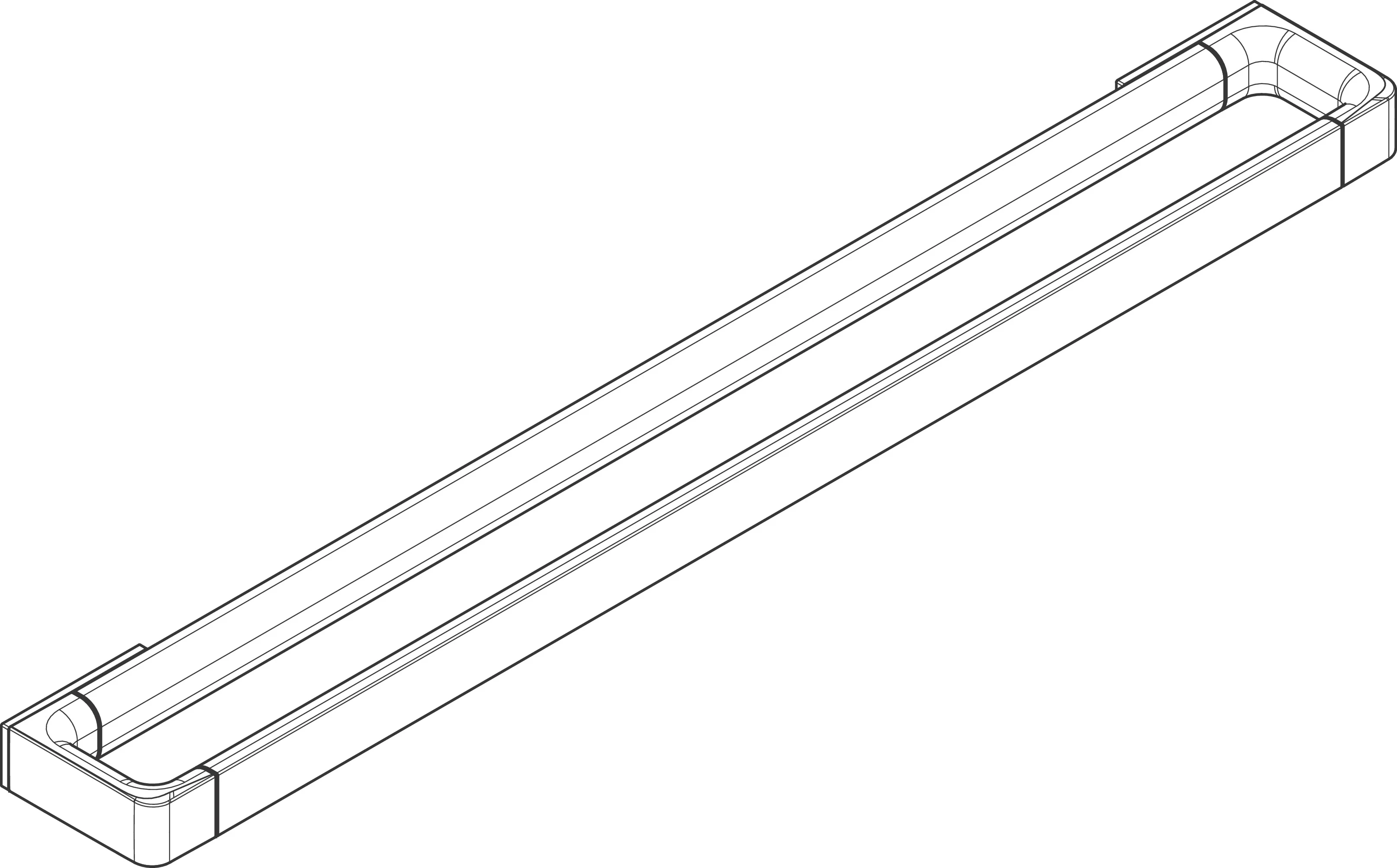 Hansgrohe AXOR Universal Softsquare Badetuchhalter, Polished Red Gold, Länge 894 mm, Bohrabstand 800 mm