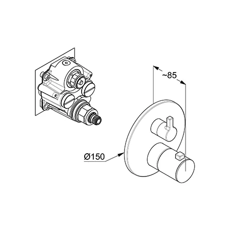 Kludi NOVA FONTE UP-THM Feinbau-Set f.1 Verbraucher, chrom Kludi NOVA FONTE UP-THM Feinbau-Set f.1 Verbraucher, chrom