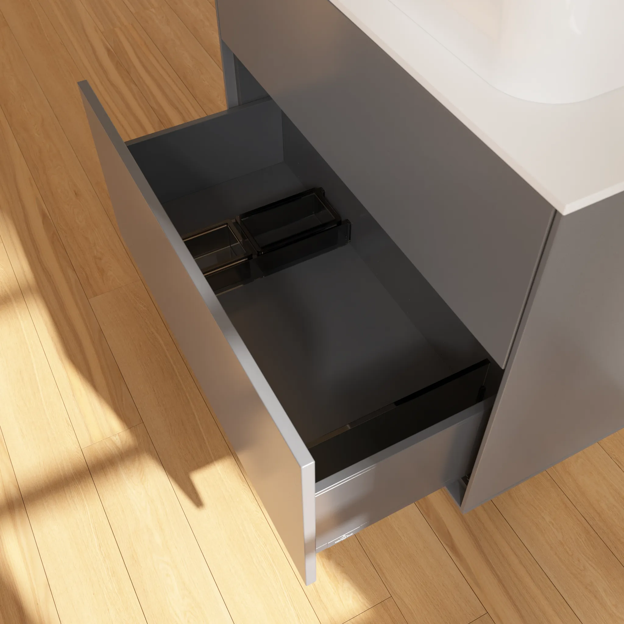 Villeroy & Boch Waschbeckenunterschrank Finion G22100 Anthracite Matt Lacquer, 800x603x501 mm, mit Beleuchtung und Push-to-open Funktion