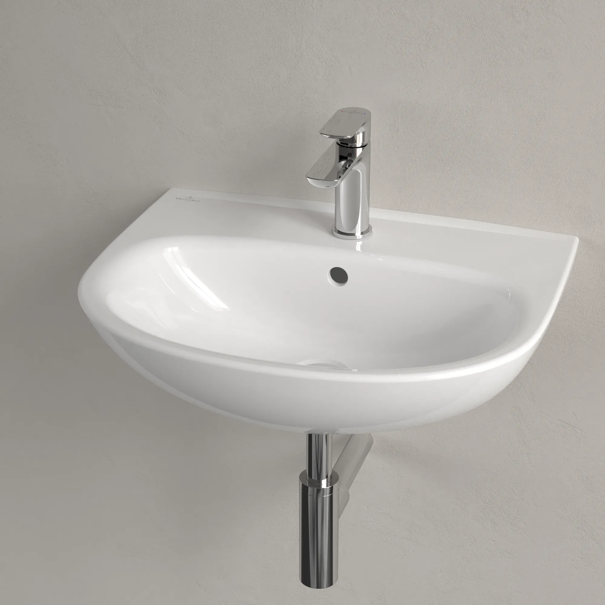 Villeroy & Boch Wandwaschtisch „O.novo“ 550 × 440 × 180 mm, für Becken mittig, Hahnlochposition mittig in Weiß Alpin