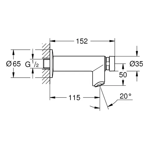 Selbstschluss-Wandventil Euroeco CT 36266, ohne Mischung, Markierung blau/rot, chrom Selbstschluss-Wandventil Euroeco CT 36266, ohne Mischung, Markierung blau/rot, chrom