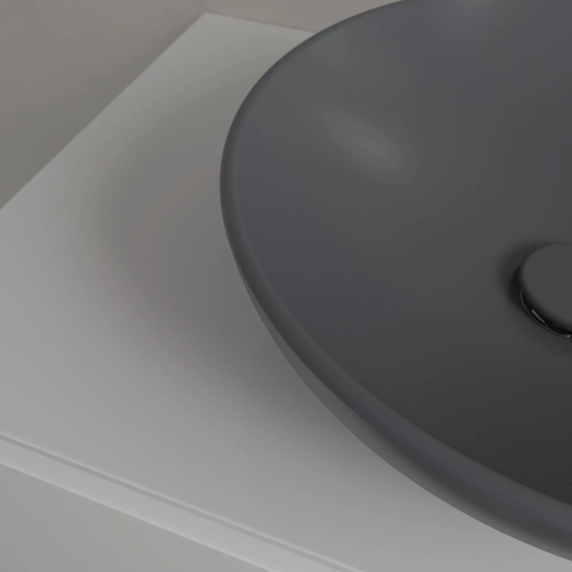 Villeroy & Boch Aufsatzwaschtisch aus TitanCeram „Loop & Friends“ ⌀ 420 mm, ohne Hahnlochbohrung in Graphite Villeroy & Boch Aufsatzwaschtisch aus TitanCeram „Loop & Friends“ ⌀ 420 mm, ohne Hahnlochbohrung in Graphite
