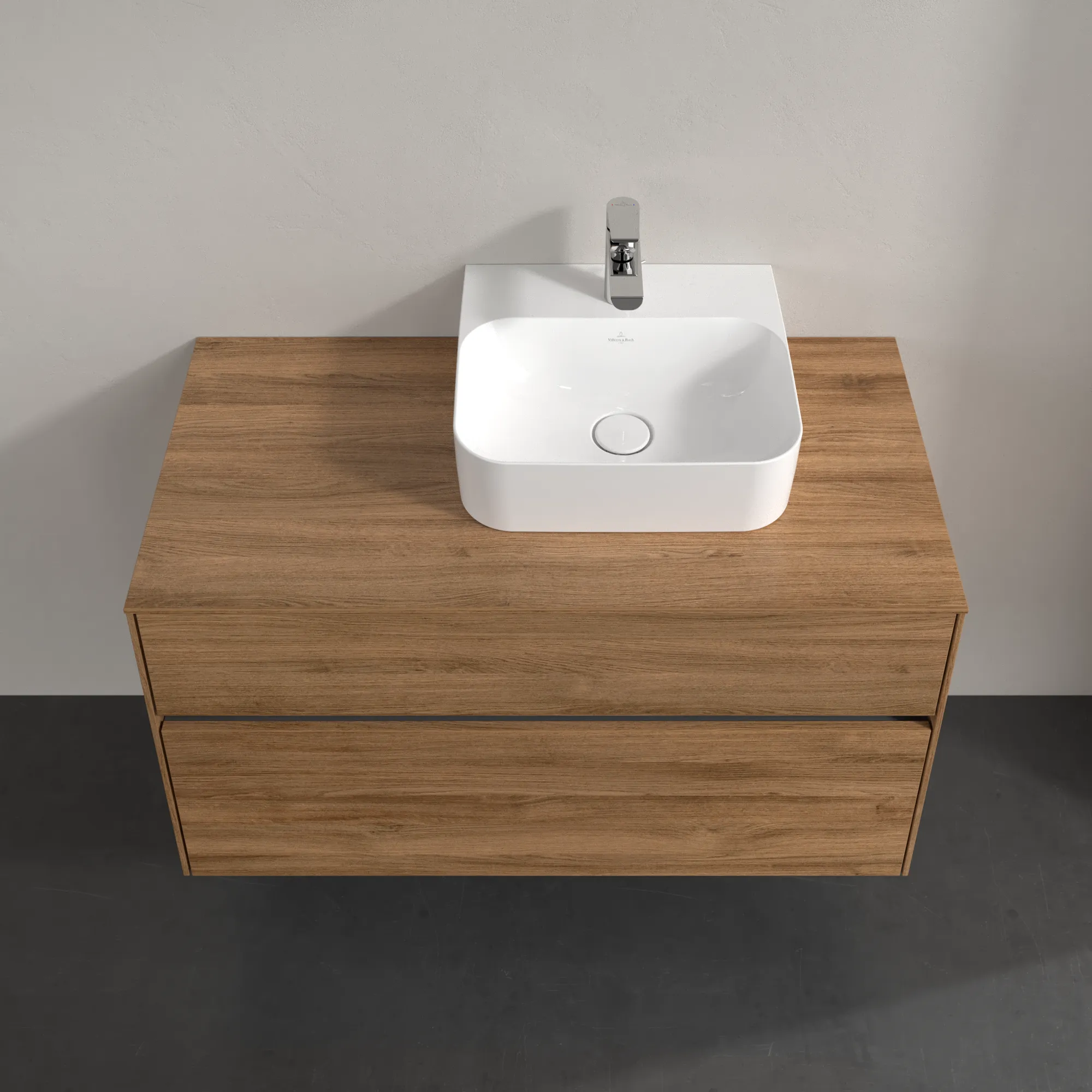 Villeroy & Boch Waschtischunterschrank „Collaro“ 1000 × 548 × 500 mm Kansas Oak, ohne Beleuchtung, für Becken rechts Villeroy & Boch Waschtischunterschrank „Collaro“ 1000 × 548 × 500 mm Kansas Oak, ohne Beleuchtung, für Becken rechts