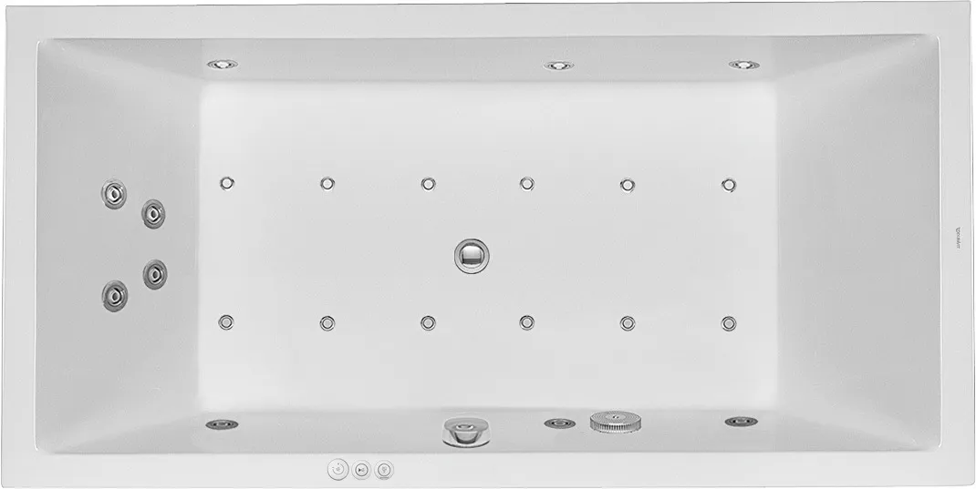 Duravit Whirlwanne „Starck“ rechteck 1800 × 900 mm, Mittelablauf mit Combi-System P, in Weiß Ablauf: Mittelablauf / Whirlsystem: mit Combi-System P Duravit Whirlwanne „Starck“ rechteck 1800 × 900 mm, Mittelablauf mit Combi-System P, in Weiß Ablauf: Mittelablauf / Whirlsystem: mit Combi-System P