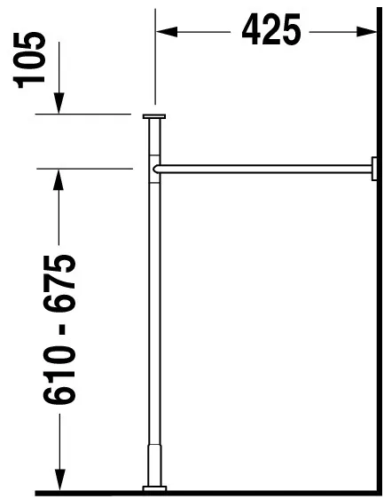 Duravit Vero Metallkonsole Chrom Poliert, höhenverstellbar, 425x725x(715-780) mm, Bodenstehend mit Wandbefestigung Duravit Vero Metallkonsole Chrom Poliert, höhenverstellbar, 425x725x(715-780) mm, Bodenstehend mit Wandbefestigung