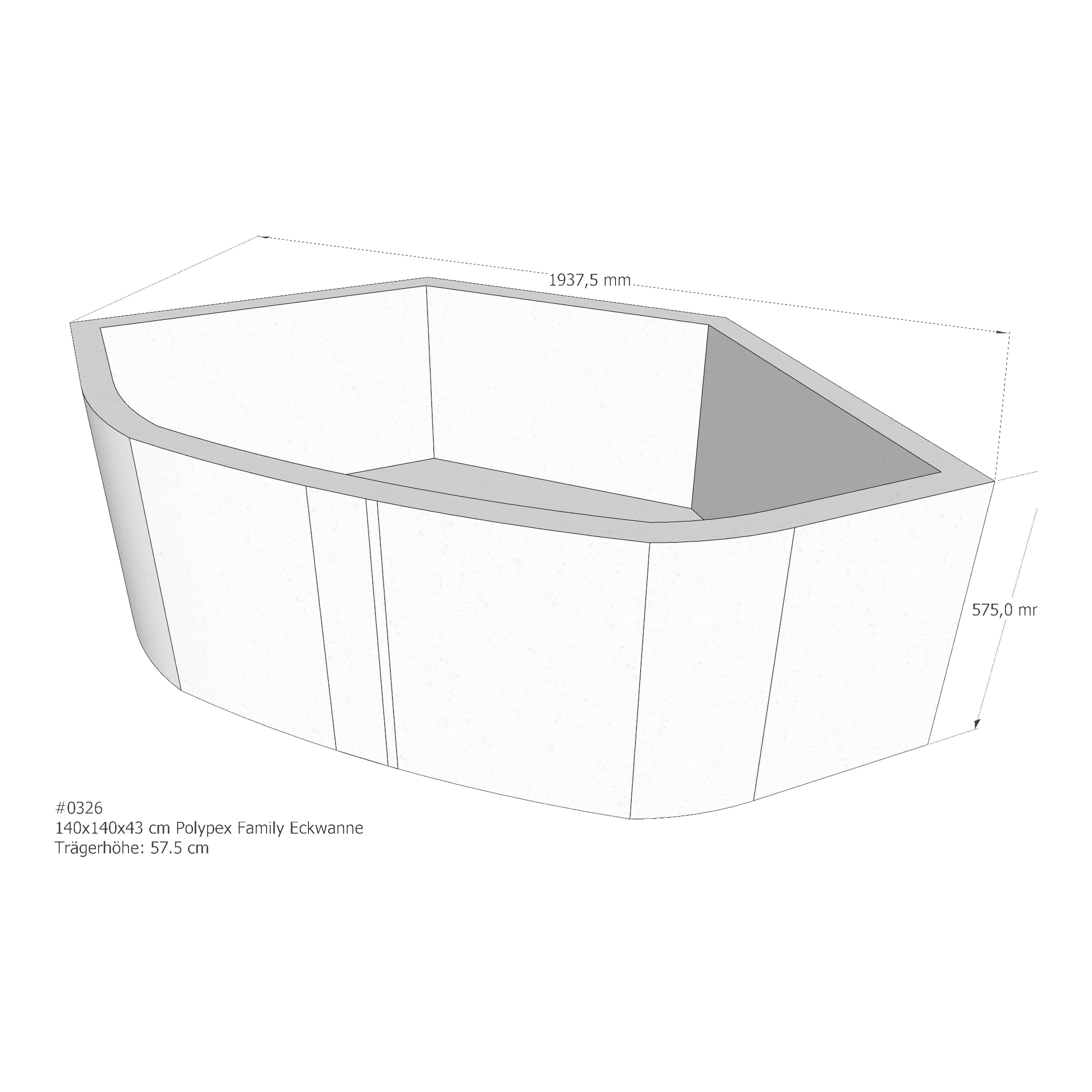 Badewannenträger für Polypex Family 140 × 140 × 43 cm