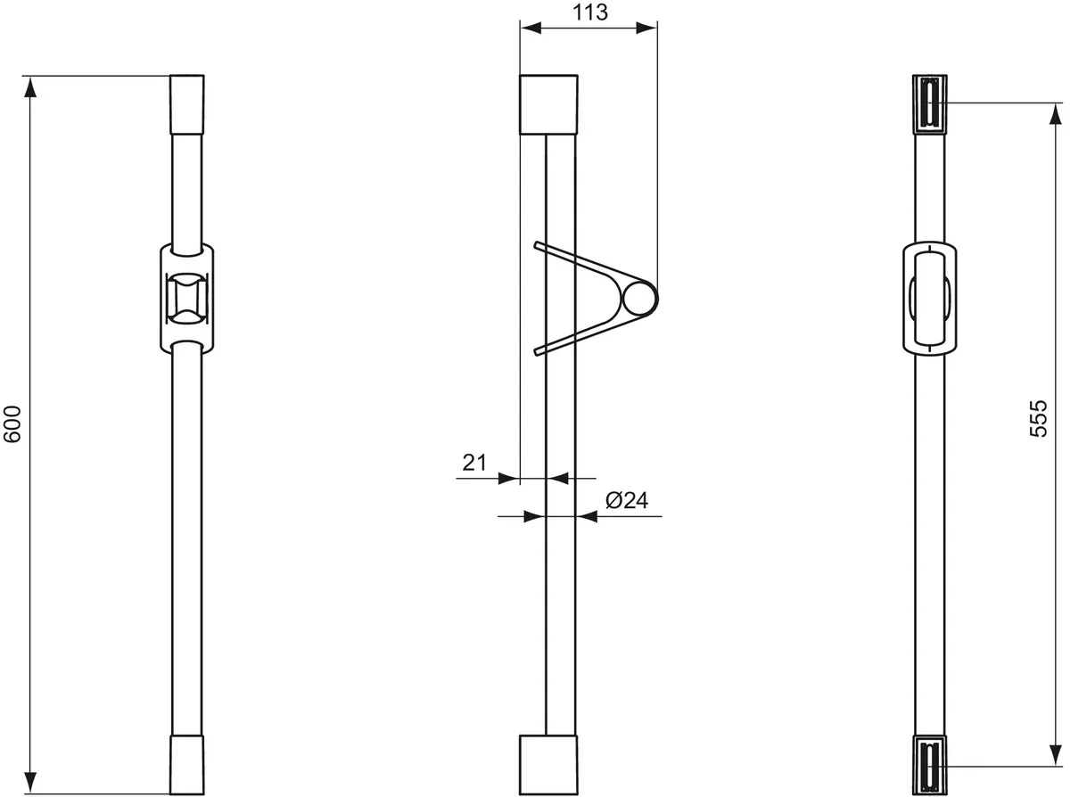 Ideal Standard Brausestange Senses 70 600mm, Chrom