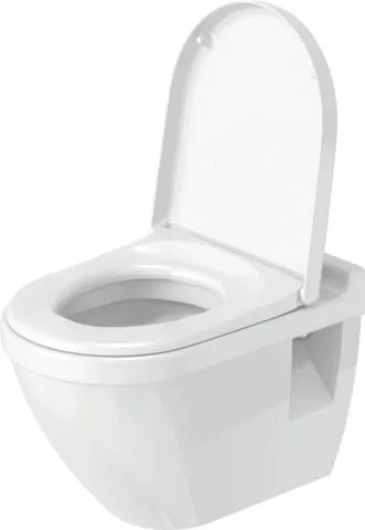 Duravit Wand-Tiefspül-WC inkl. WC-Sitz „Starck 3“ 37 × 54 × 40,5 cm, Befestigung sichtbar