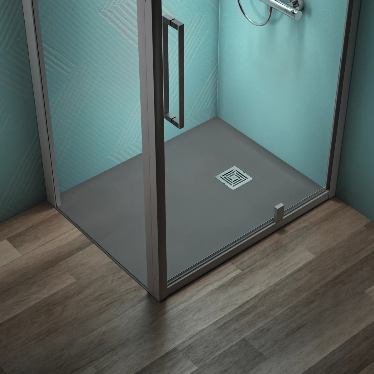Ideal Standard Duschwanne „UltraFlatS+“ 80 × 100 cm in Quarzgrau