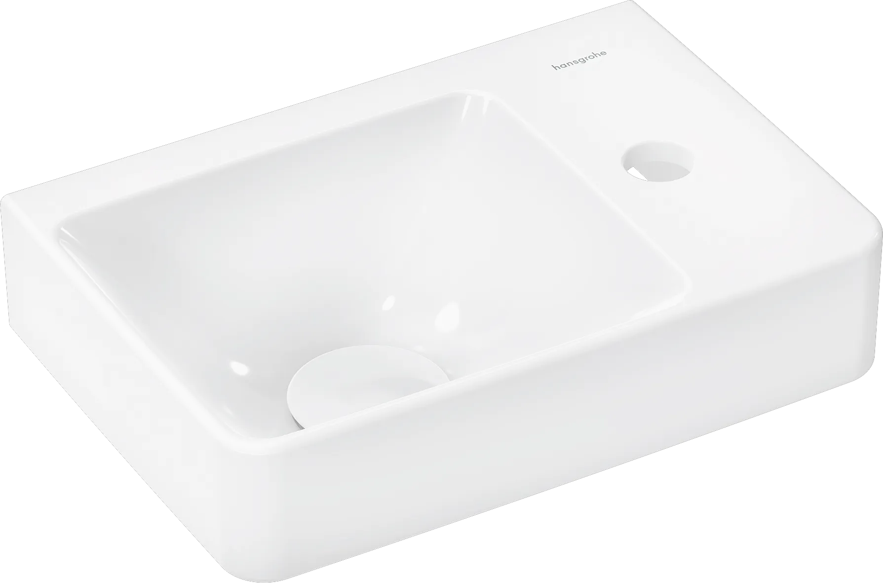 Hansgrohe Xelu Q Handwaschbecken mit Ablage rechts 360x250mm, Weiß