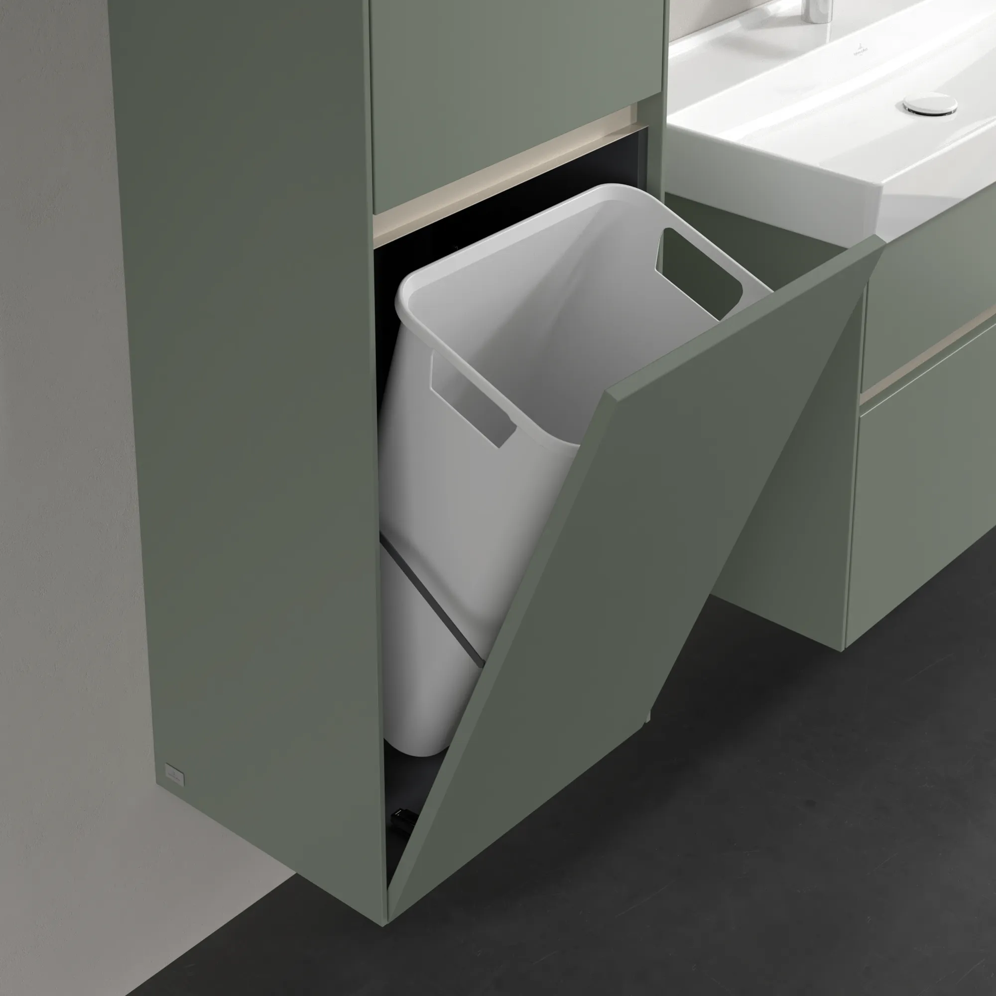 Villeroy & Boch Hochschrank mit Wäschekorb „Collaro“ 45,4 × 153,8 × 34,9 cm ohne Beleuchtung, Anschlag links, 1 Tür Villeroy & Boch Hochschrank mit Wäschekorb „Collaro“ 45,4 × 153,8 × 34,9 cm ohne Beleuchtung, Anschlag links, 1 Tür