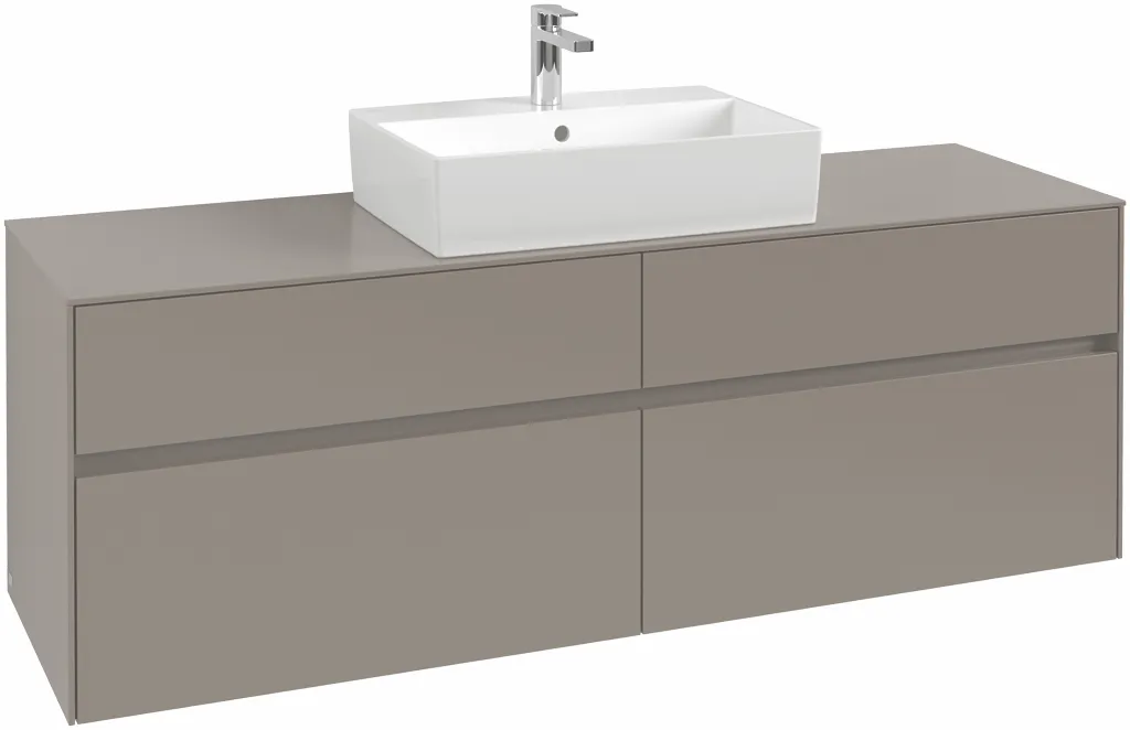 Villeroy & Boch Waschtischunterschrank „Collaro“ 1600 × 548 × 500 mm White Oak, mit Beleuchtung, für Becken mittig