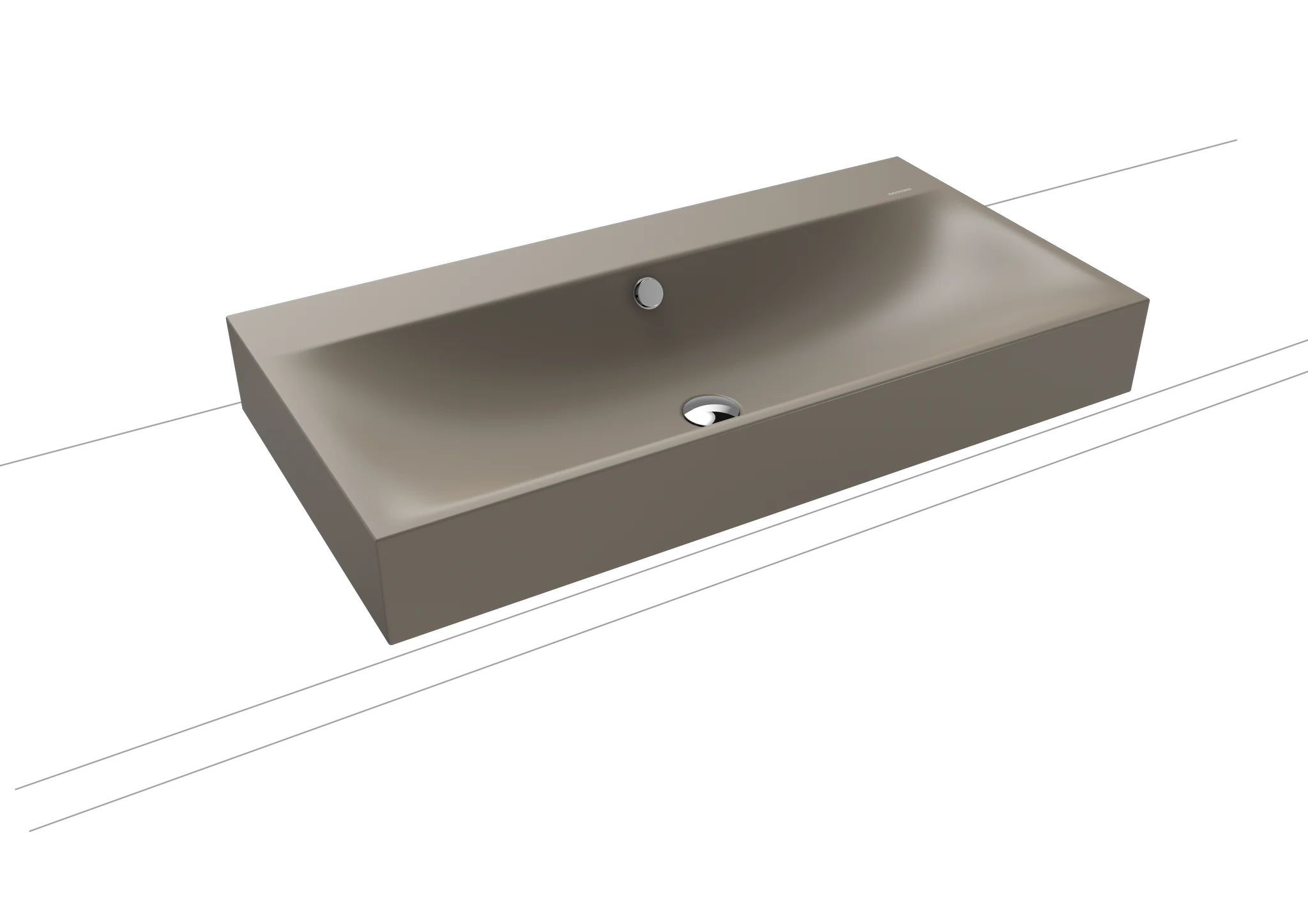 Kaldewei Aufsatzwaschtisch SILENIO, 900x460 mm, Randhöhe 120 mm, warm grey 60, Perl-Effekt, Antidröhn, 3er Hahnlochbohrung mit Überlauf, Sichtteile schwarz matt 100 Kaldewei Aufsatzwaschtisch SILENIO, 900x460 mm, Randhöhe 120 mm, warm grey 60, Perl-Effekt, Antidröhn, 3er Hahnlochbohrung mit Überlauf, Sichtteile schwarz matt 100