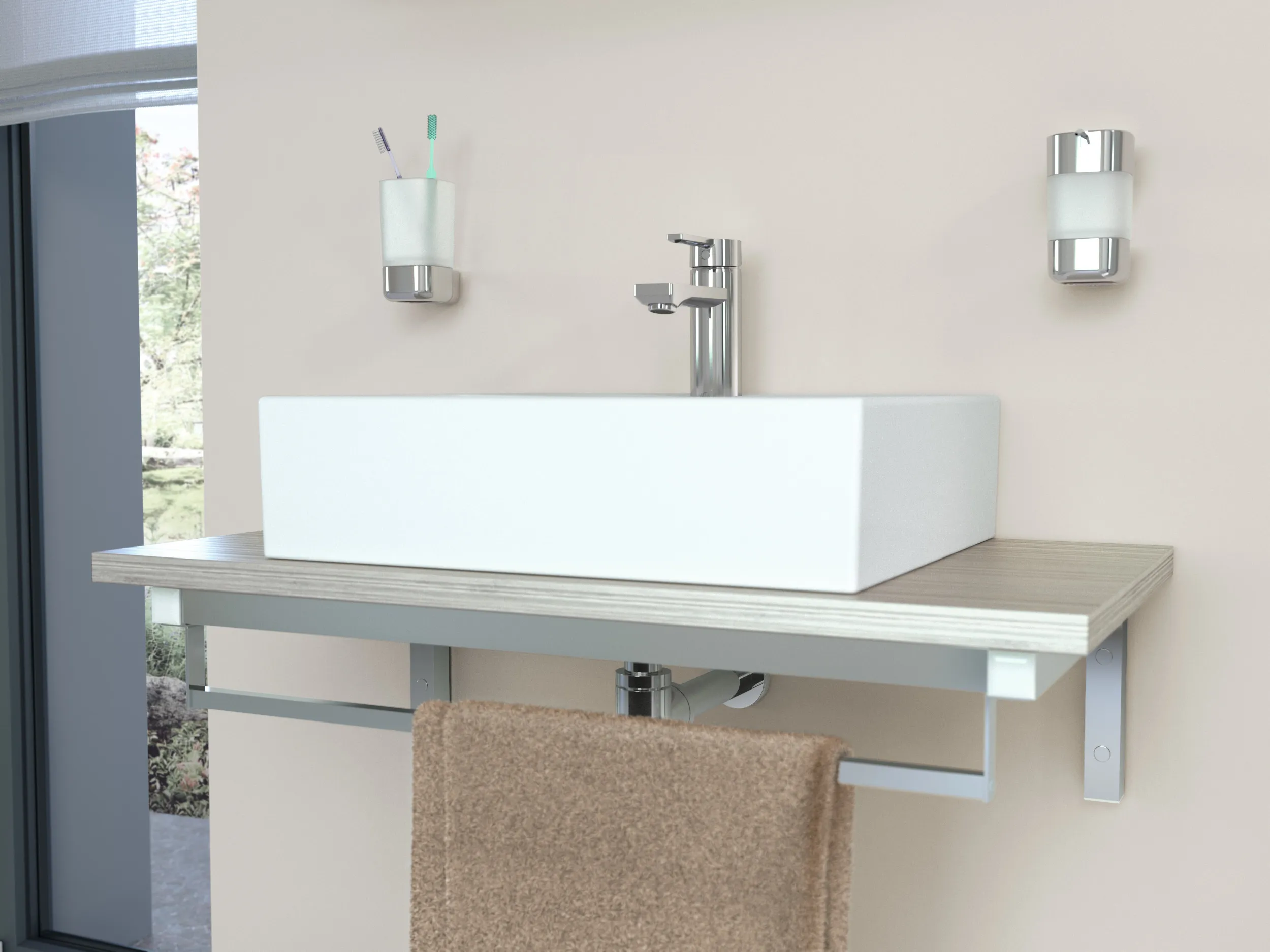 Waschbecken „Strada“ 50 × 42 × 14,5 cm, Hahnlochposition mittig Waschbecken „Strada“ 50 × 42 × 14,5 cm, Hahnlochposition mittig