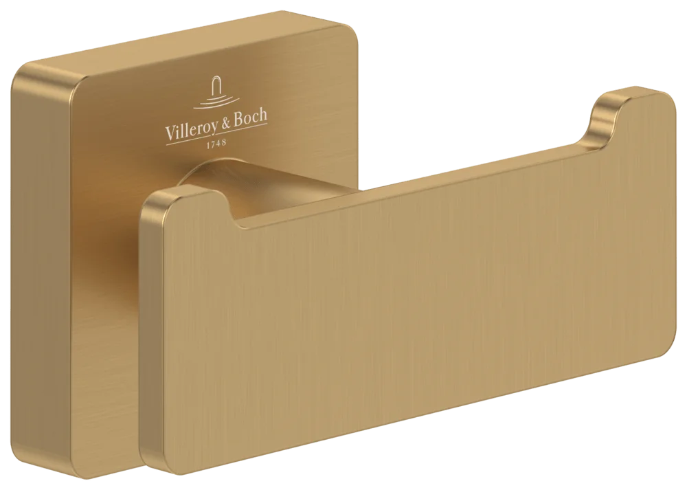 Villeroy & Boch Elements - Striking Doppel-Handtuchhaken, 80x44x45mm, Brushed Gold