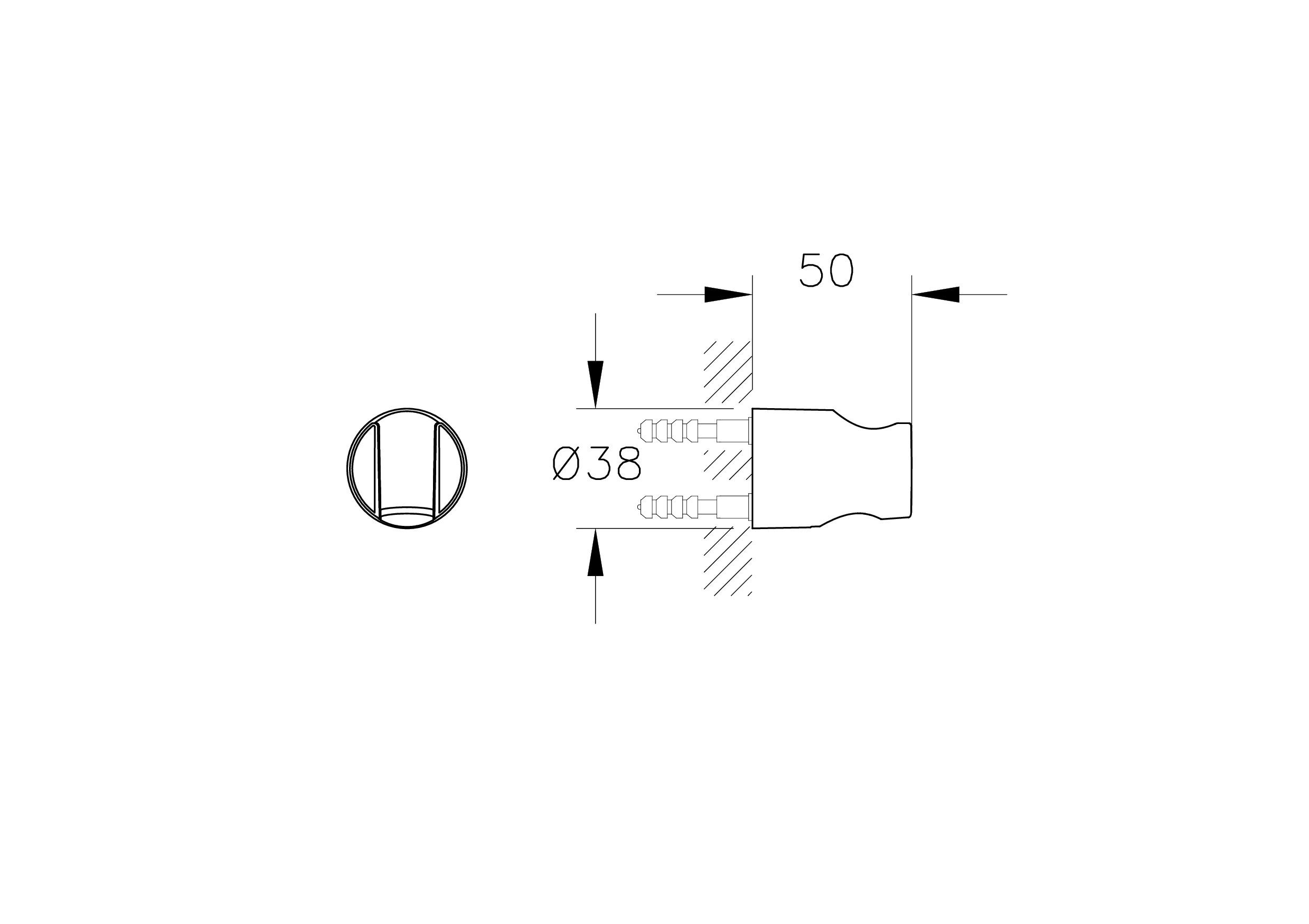 Universal Round Wandhalter für Handbrause Schwarz Hochglanz Universal Round Wandhalter für Handbrause Schwarz Hochglanz