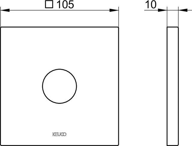 IXMO 59545370092 Wandrosette eckig passend zu 59545/59547/59592 105 x 105 mm schwarz