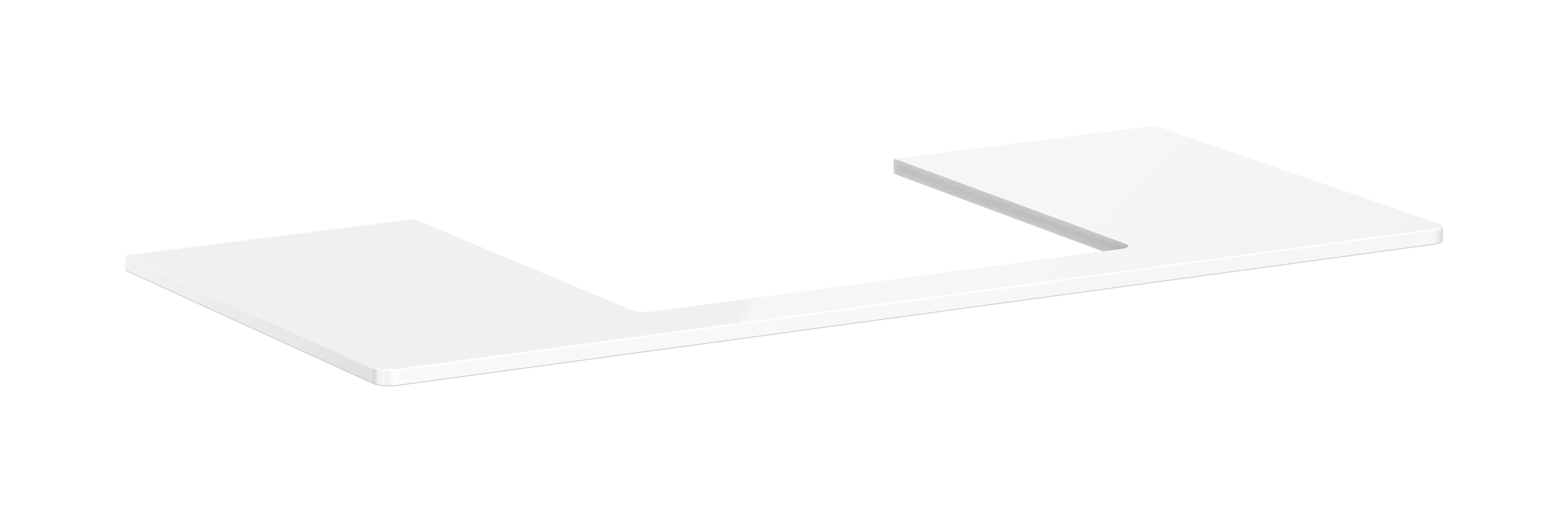 Hansgrohe Xelu Q Konsole, mittiger Ausschnitt für Aufsatzwaschtisch geschliffen, 1.180 x 540 mm, Weiße Hochglanz, 16 mm Materialstärke