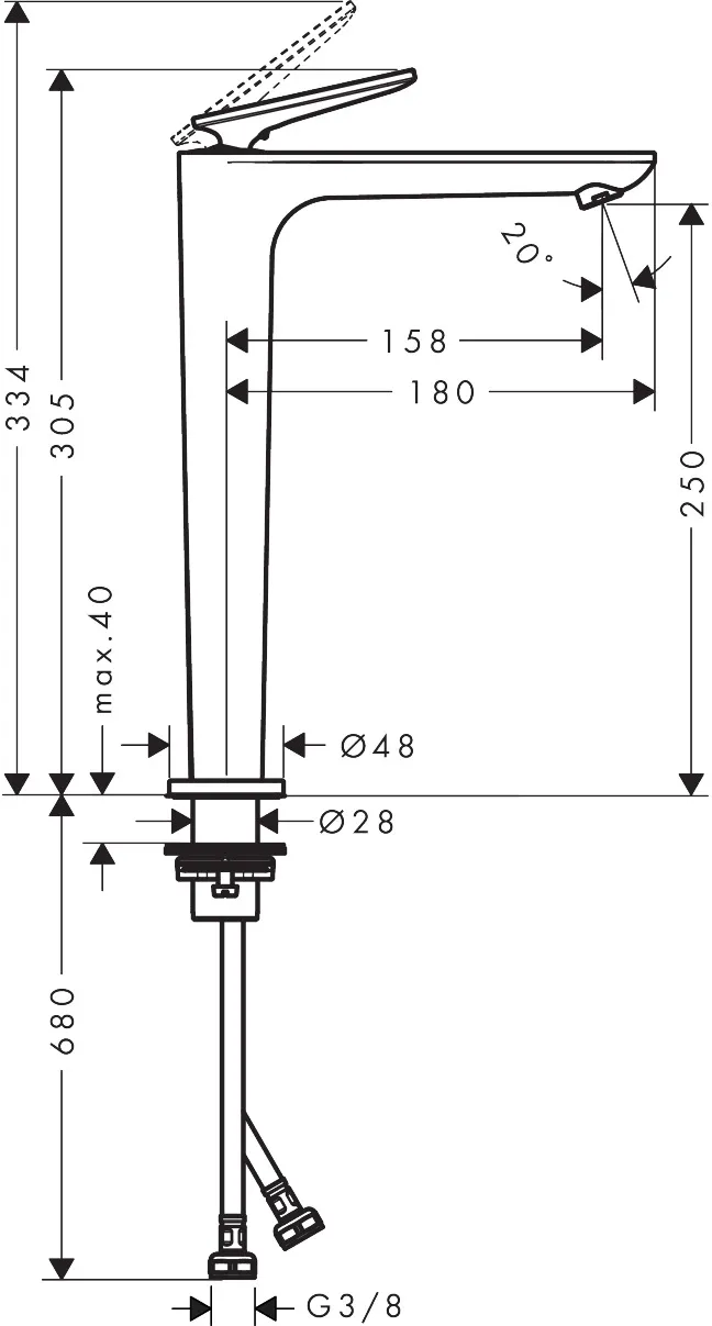 Einhand-Waschtischarmatur „Axor Citterio C“ Ausladung 158 mm in Polished Red Gold Einhand-Waschtischarmatur „Axor Citterio C“ Ausladung 158 mm in Polished Red Gold