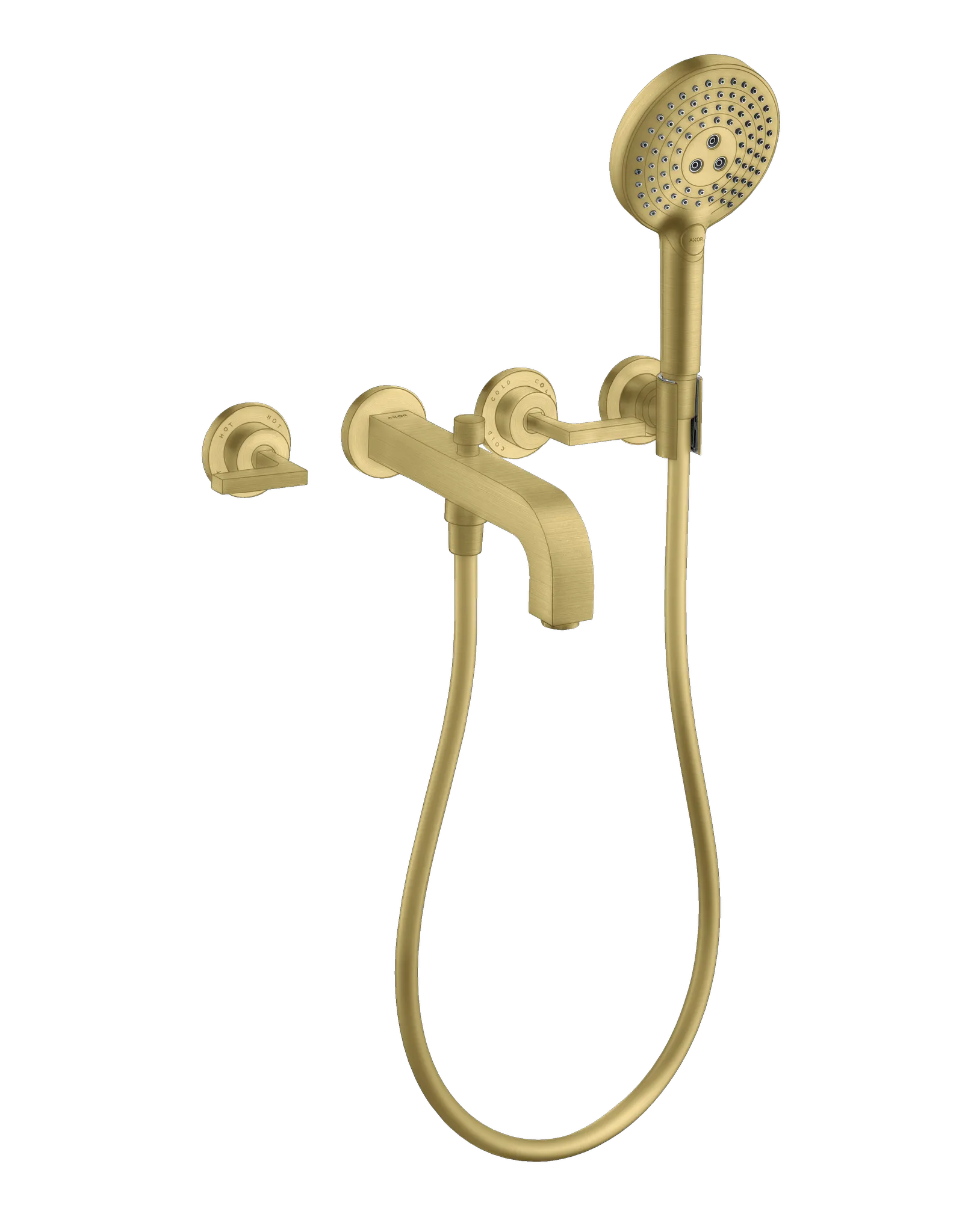 Hansgrohe AXOR Citterio 3-Loch Wannenarmatur Unterputz, Brushed Brass, Ausladung 222 mm Hansgrohe AXOR Citterio 3-Loch Wannenarmatur Unterputz, Brushed Brass, Ausladung 222 mm