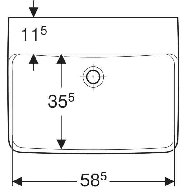 Wandwaschtisch „Renova Plan“, rechteckig 60 × 48 cm in weiß alpin