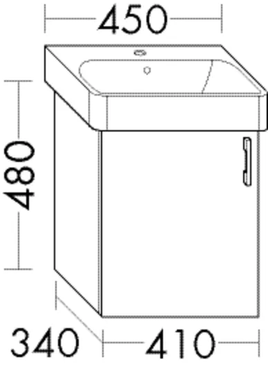 Burgbad Waschtischunterschrank Sys30, 410x340x480 mm, 1 Tür, für Geberit Smyle Square Burgbad Waschtischunterschrank Sys30, 410x340x480 mm, 1 Tür, für Geberit Smyle Square