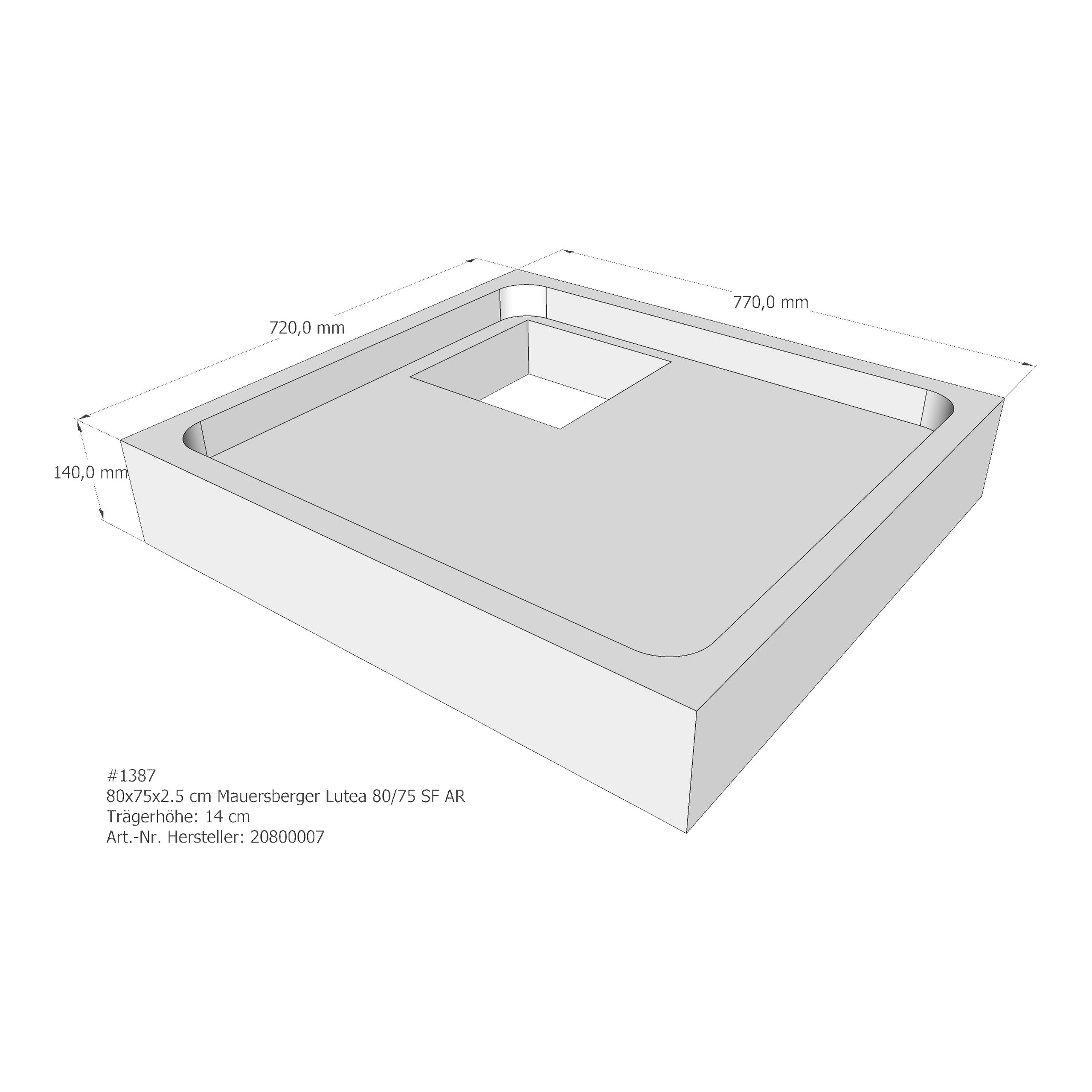 Duschwannenträger für Mauersberger Lutea 80/75 SF 80 × 75 × 2,5 cm Duschwannenträger für Mauersberger Lutea 80/75 SF 80 × 75 × 2,5 cm