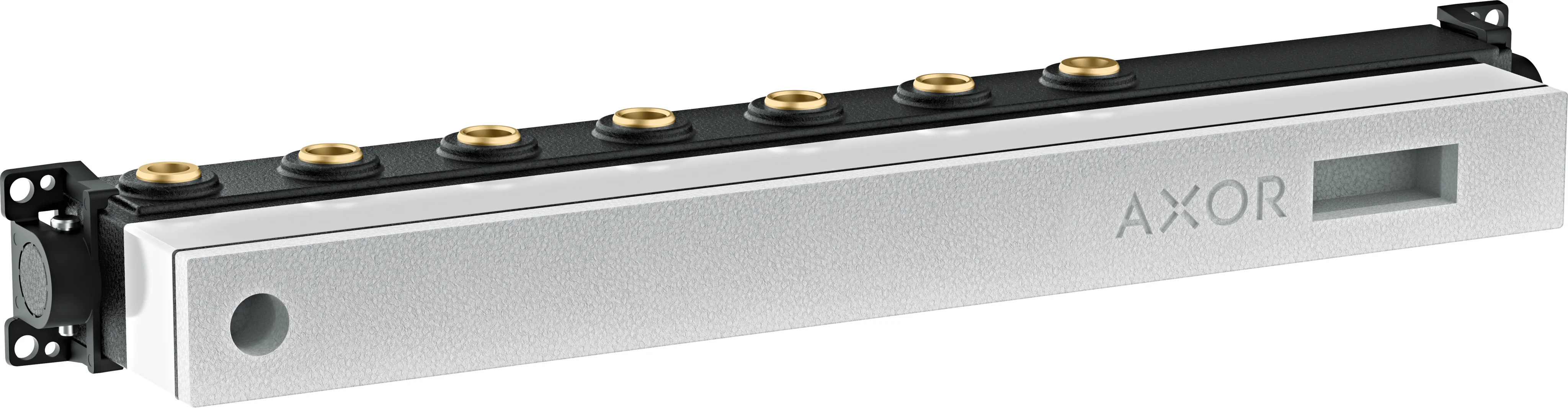 Hansgrohe AXOR Thermostatmodul Select - Grundkörper für 5 Verbraucher, Rp 3/4, DN15/DN20, horizontale Montage, schallentkoppelt, Einbautiefe 92-120 mm