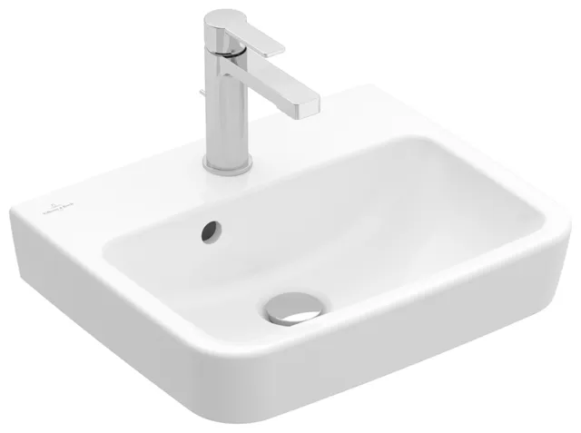 Villeroy & Boch Handwaschbecken „O.novo“ 500 × 370 × 160 mm, für Becken mittig, ohne Hahnlochbohrung in Weiß Alpin Villeroy & Boch Handwaschbecken „O.novo“ 500 × 370 × 160 mm, für Becken mittig, ohne Hahnlochbohrung in Weiß Alpin