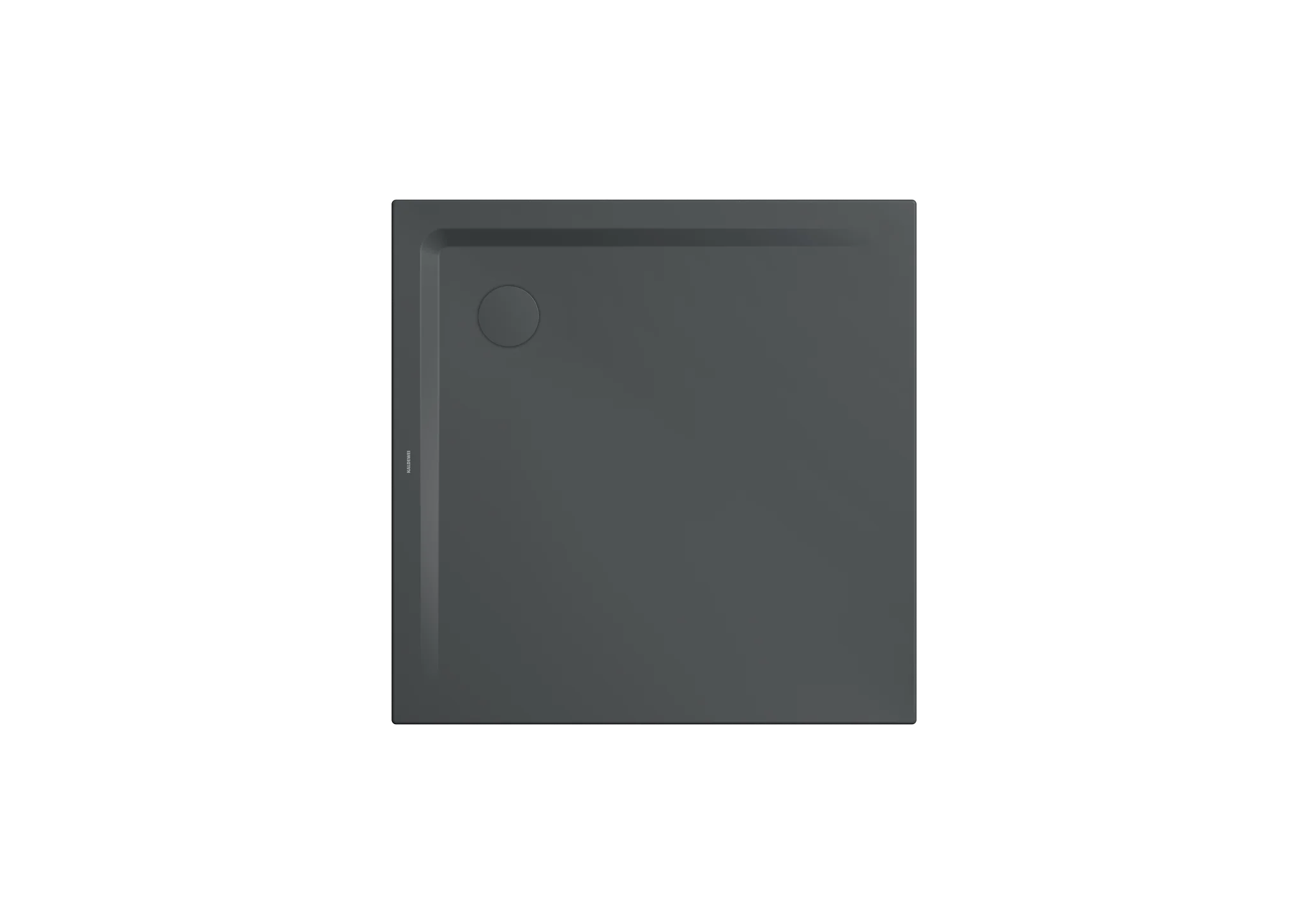 Kaldewei SUPERPLAN Duschfläche 1000x1000 mm, warm grey 85, Secure Plus Antislip, bodengleich, Eckablauf