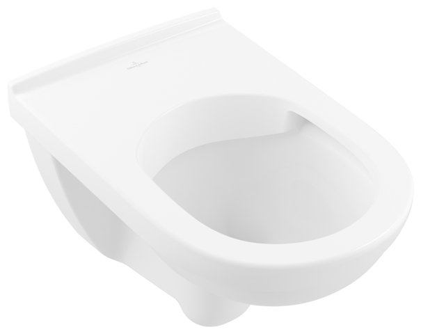 Tiefspül-WC spülrandlos O.novo 5660R2, 360 x 560 x 350 mm, Oval, wandhängend, Abgang waagerecht, Weiß Alpin