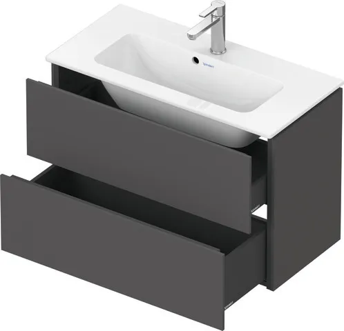 Duravit Waschtischunterschrank wandhängend „L-Cube“ 82 × 55 × 39,1 cm Graphit Matt