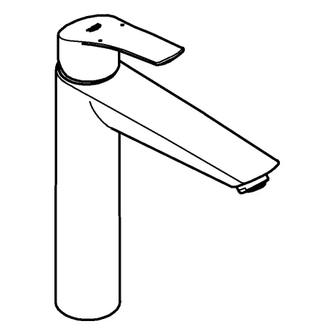 Einhand-Waschtischbatterie Eurosmart 23971_3, XL-Size, für freistehende Waschschüsseln, Einlochmontage, Temperaturbegrenzer, glatter Körper, matt black Einhand-Waschtischbatterie Eurosmart 23971_3, XL-Size, für freistehende Waschschüsseln, Einlochmontage, Temperaturbegrenzer, glatter Körper, matt black