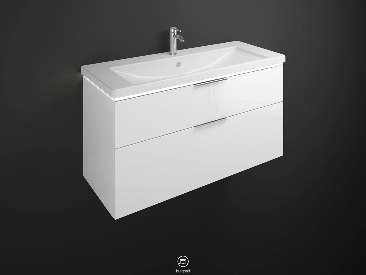 burgbad Badmöbelset Keramik-Waschtisch inkl. Waschtischunterschrank „Eqio“ 123 × 66,5 × 49 cm Griff, Schwarz Matt (230 mm), in Eiche Dekor Urban burgbad Badmöbelset Keramik-Waschtisch inkl. Waschtischunterschrank „Eqio“ 123 × 66,5 × 49 cm Griff, Schwarz Matt (230 mm), in Eiche Dekor Urban