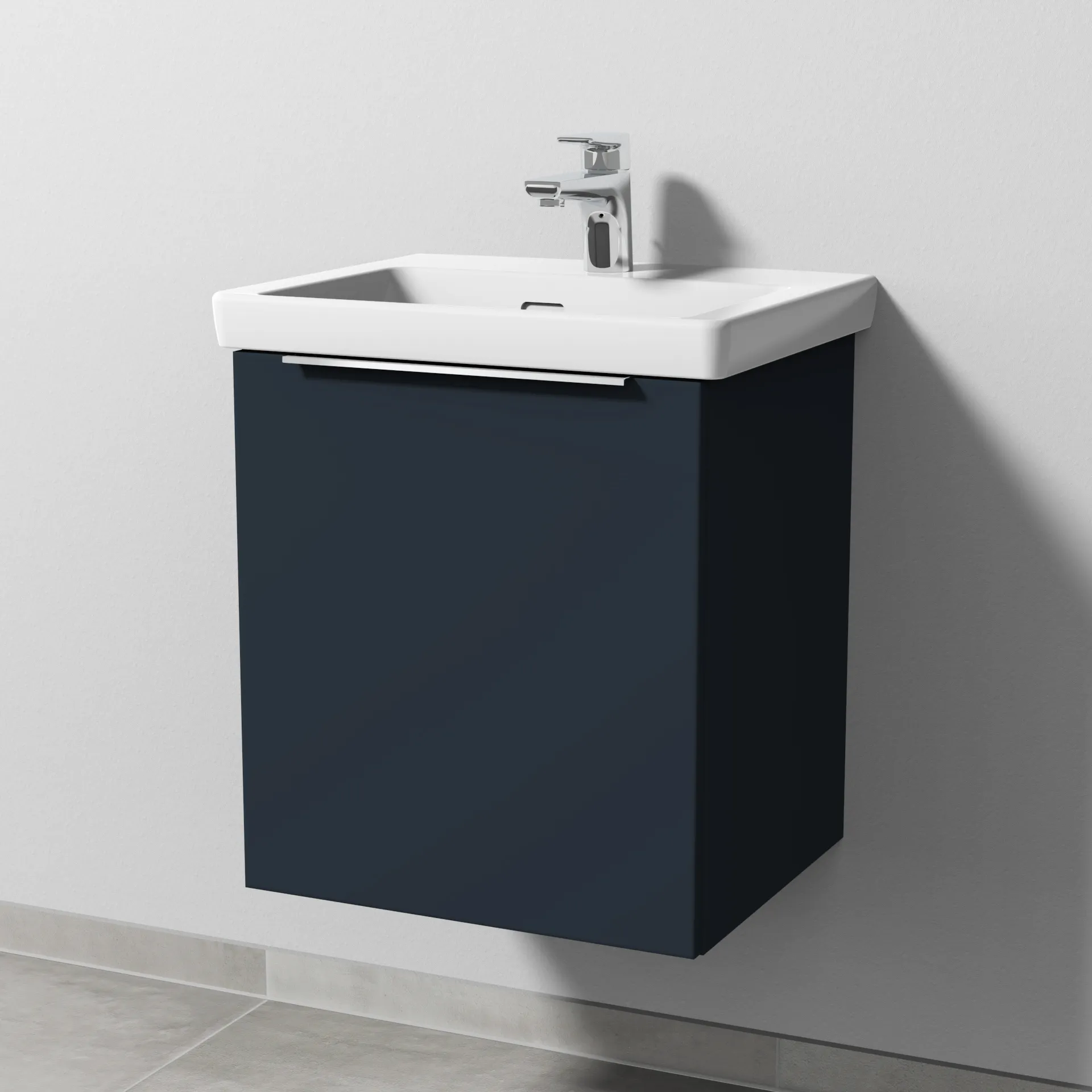 Sanipa Waschtischunterschrank „3way“ 457 × 517 × 391 mm in Marine (matt), Anschlag links