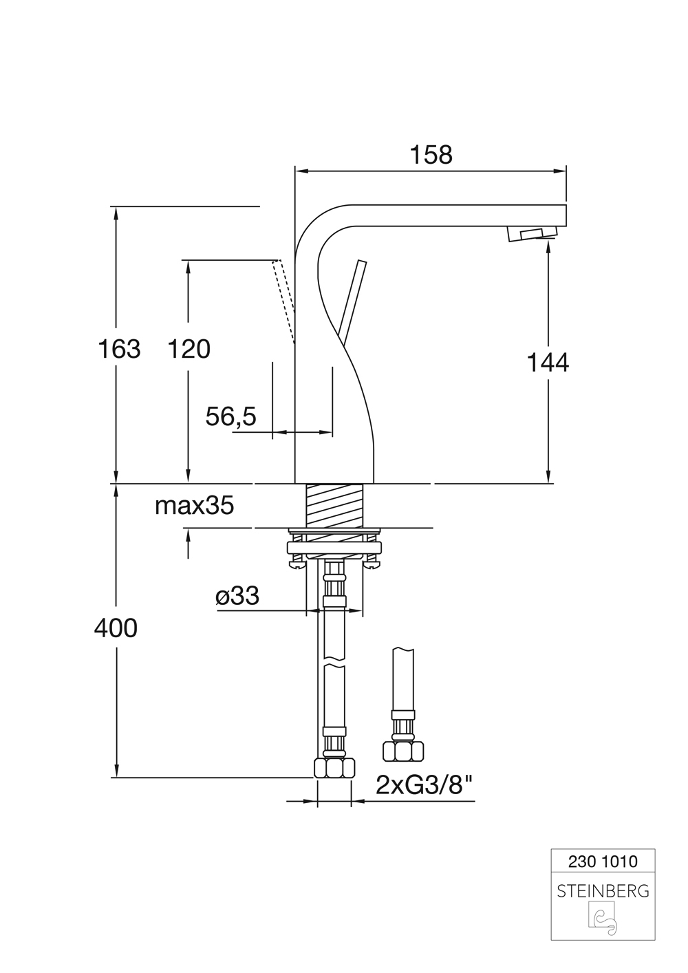Serie 230 Waschtisch-Einhebelmischbatterie ohne Ablaufgarnitur Serie 230 Waschtisch-Einhebelmischbatterie ohne Ablaufgarnitur