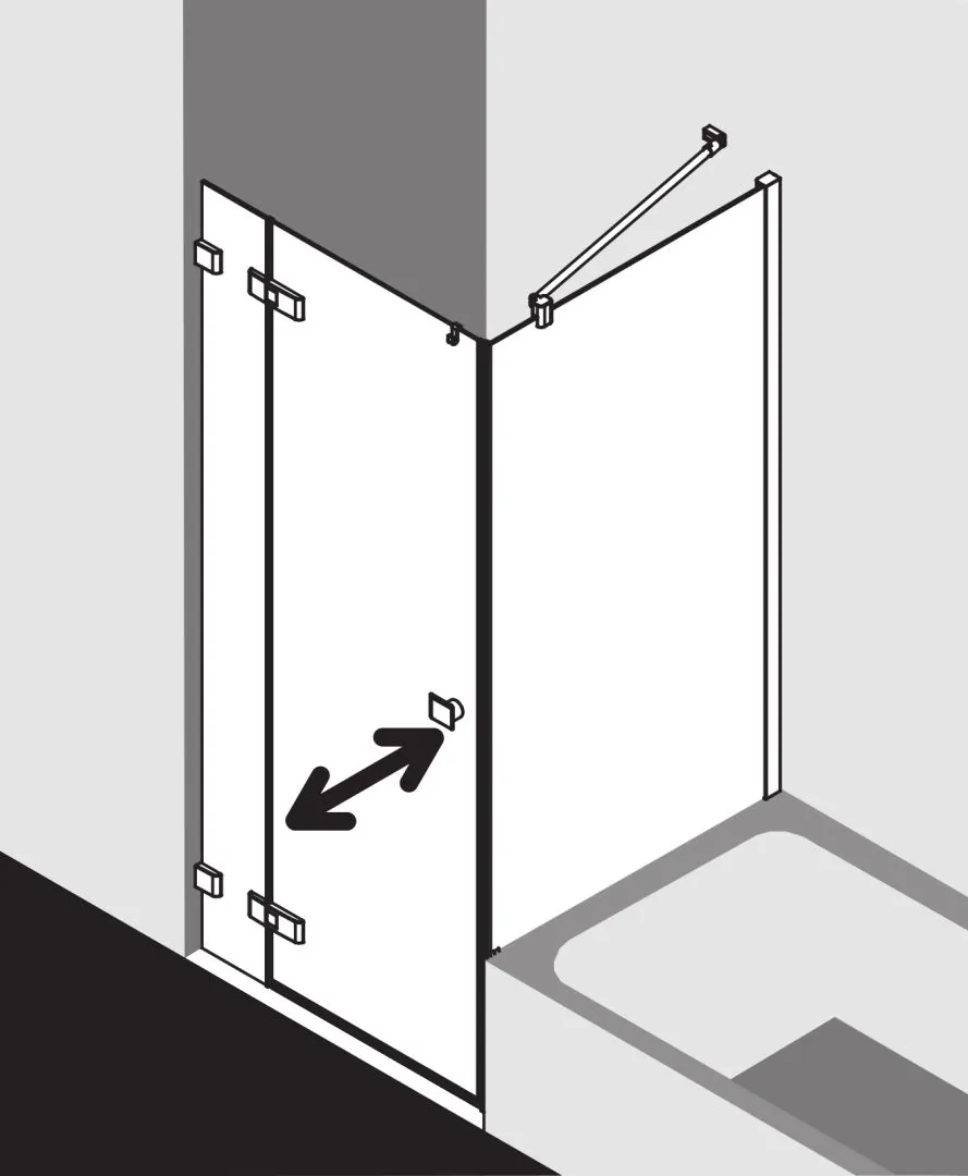 Kermi Duschdesign MENA TVP Duschkabine, 1750x750 mm, Silber Hochglanz