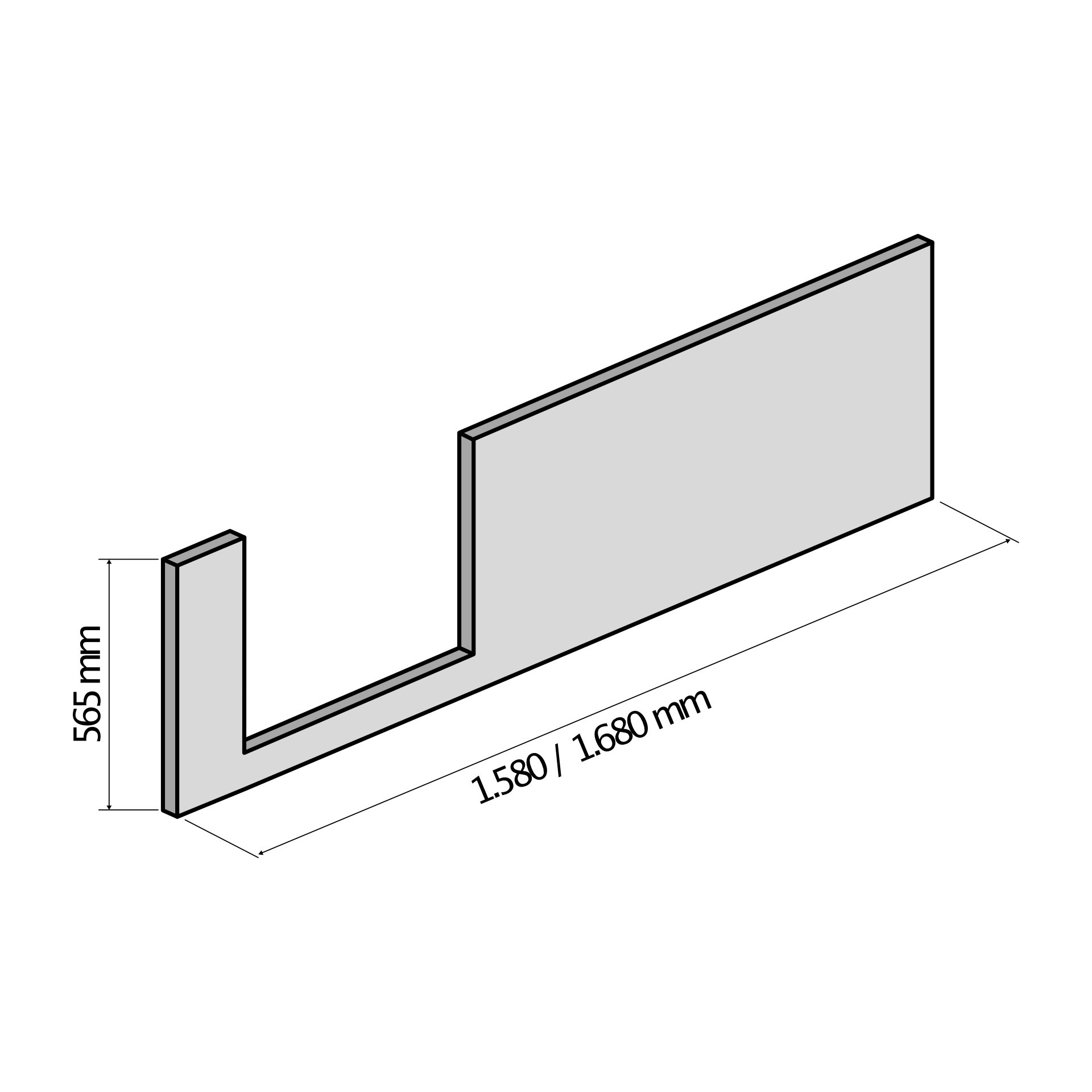 HSK Frontschürze für DuschWanne „Dobla“ 158 cm Einstieg: links / Größe: 158 cm HSK Frontschürze für DuschWanne „Dobla“ 158 cm Einstieg: links / Größe: 158 cm