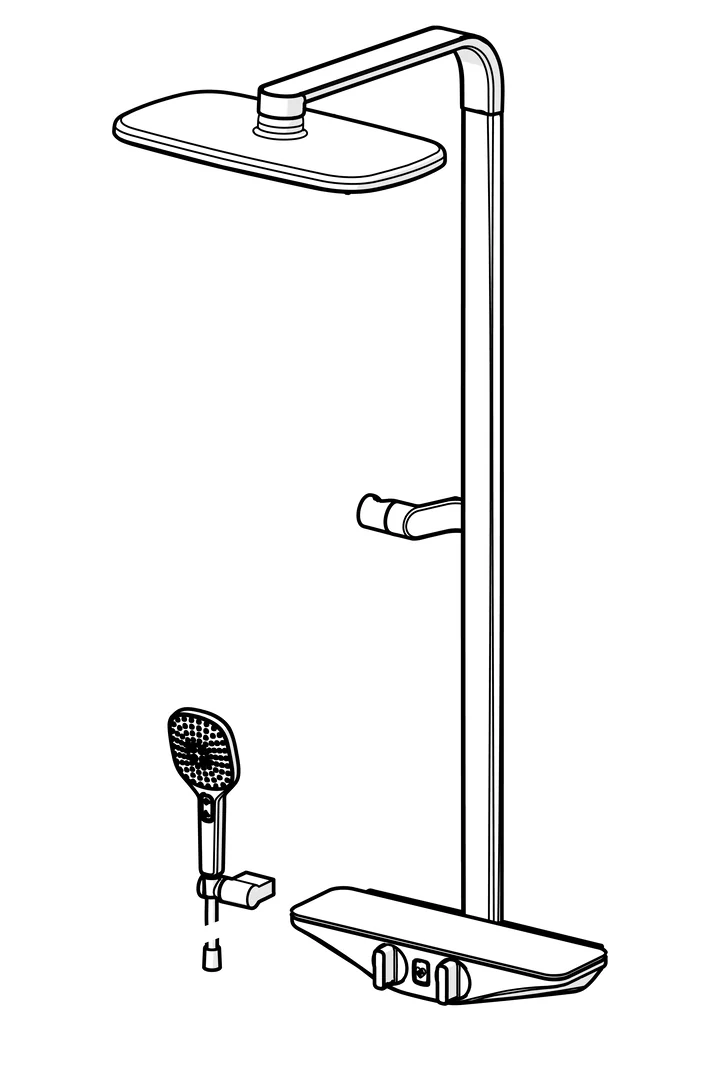 Regenbrause-Duscharmatur HansaEMOTION Wellfit 5865 3-strahlig 6 V DN15 Regenbrause-Duscharmatur HansaEMOTION Wellfit 5865 3-strahlig 6 V DN15