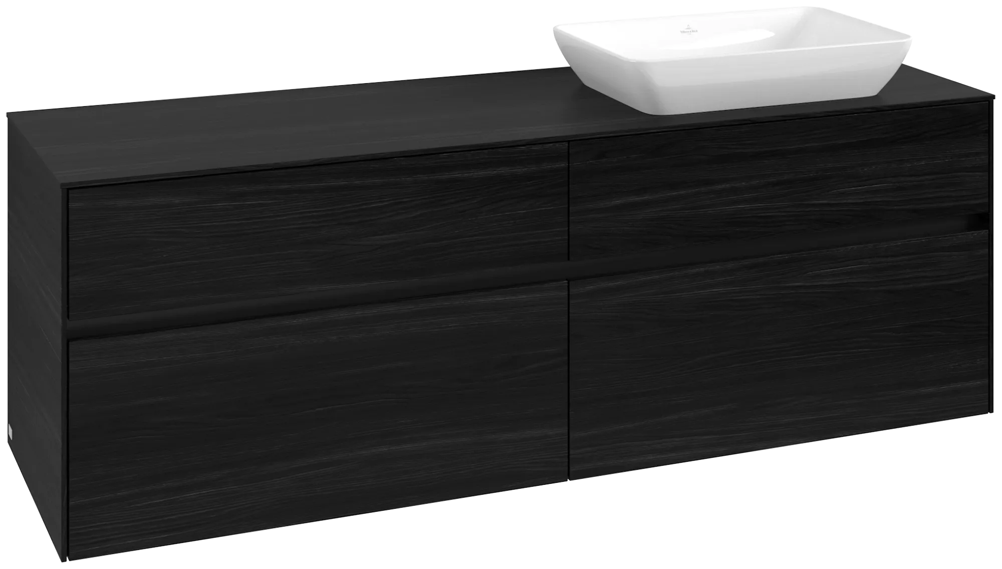 Villeroy & Boch Waschtischunterschrank „Collaro“ 1600 × 548 × 500 mm Black Oak, ohne Beleuchtung, für Becken rechts
