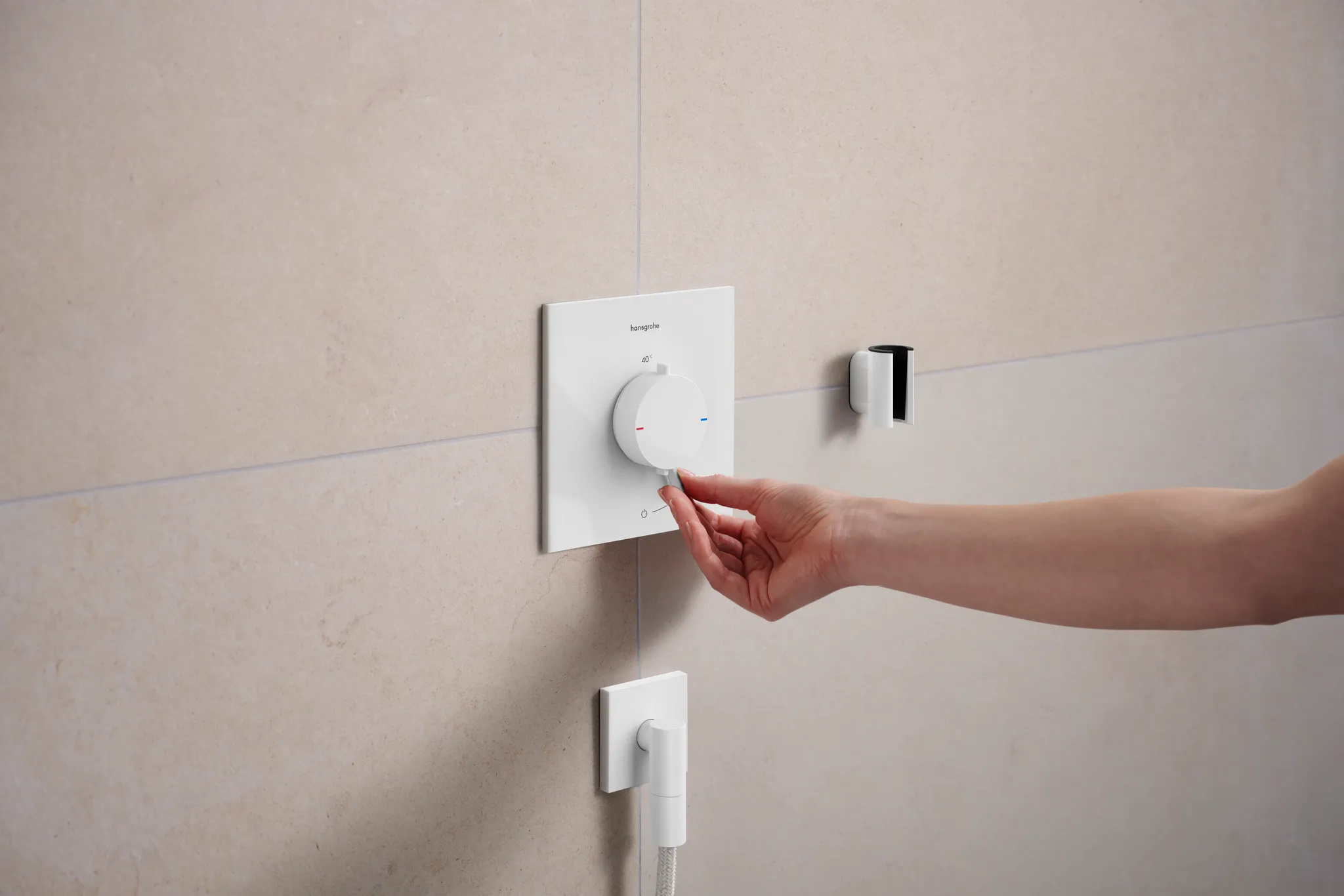 Hansgrohe Ecostat Comfort E Thermostat Unterputz für 1 Verbraucher, Mattweiß