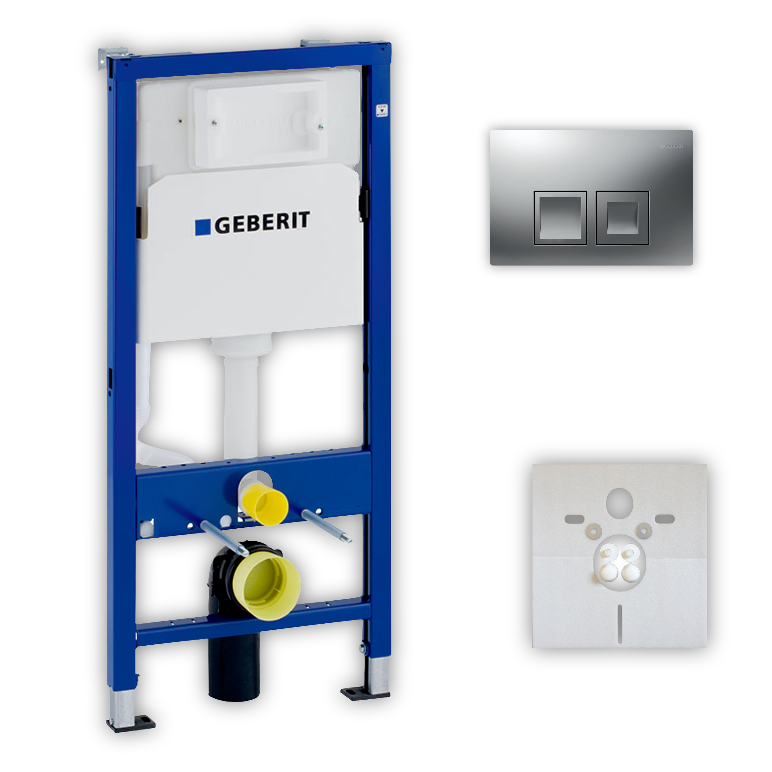 Vorwand-/Einbauelement für Toilette mit Spülkasten Delta (UP100) Betätigungsplatte Geberit UP100 „Delta35“ in Vorwand-/Einbauelement für Toilette mit Spülkasten Delta (UP100) Betätigungsplatte Geberit UP100 „Delta35“ in